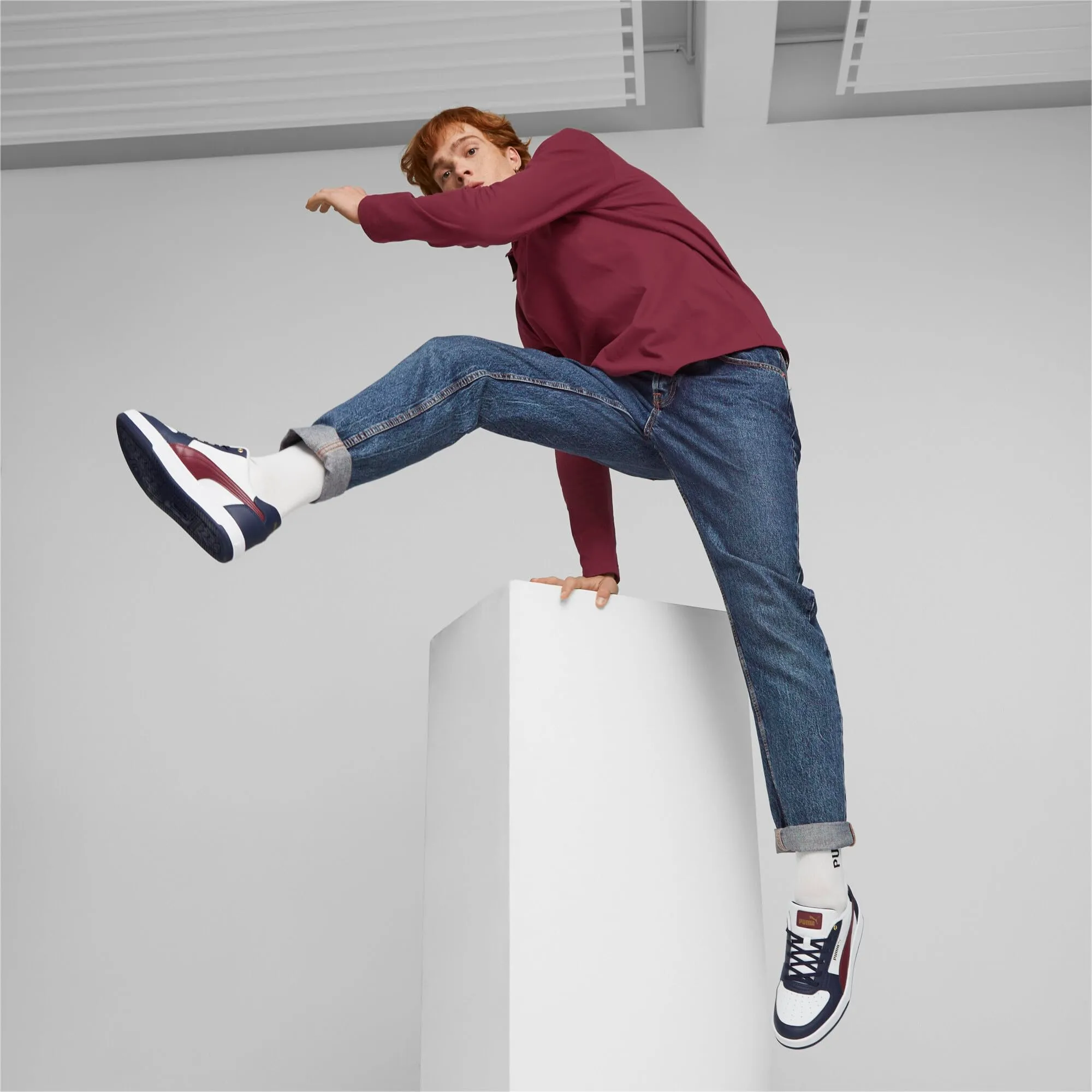 PUMA Caven 2.0 Unisex Sneakers - White Dark Jasper Navy Gold, 44.5 EU - immagine 2