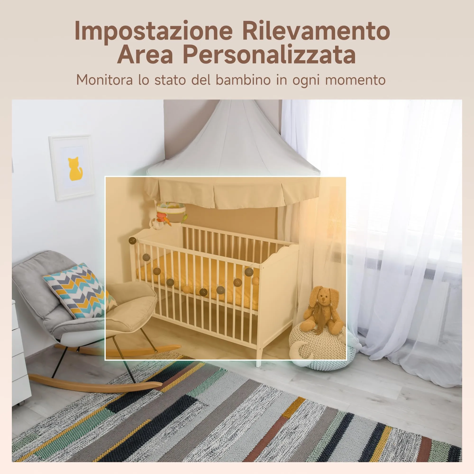 ARENTI Baby Monitor WiFi 5'' 360° PTZ con Monitor, Video e Audio Bidirezionale, Visione Notturna, Modalità VOX e Rilevazione Temperatura - immagine 5