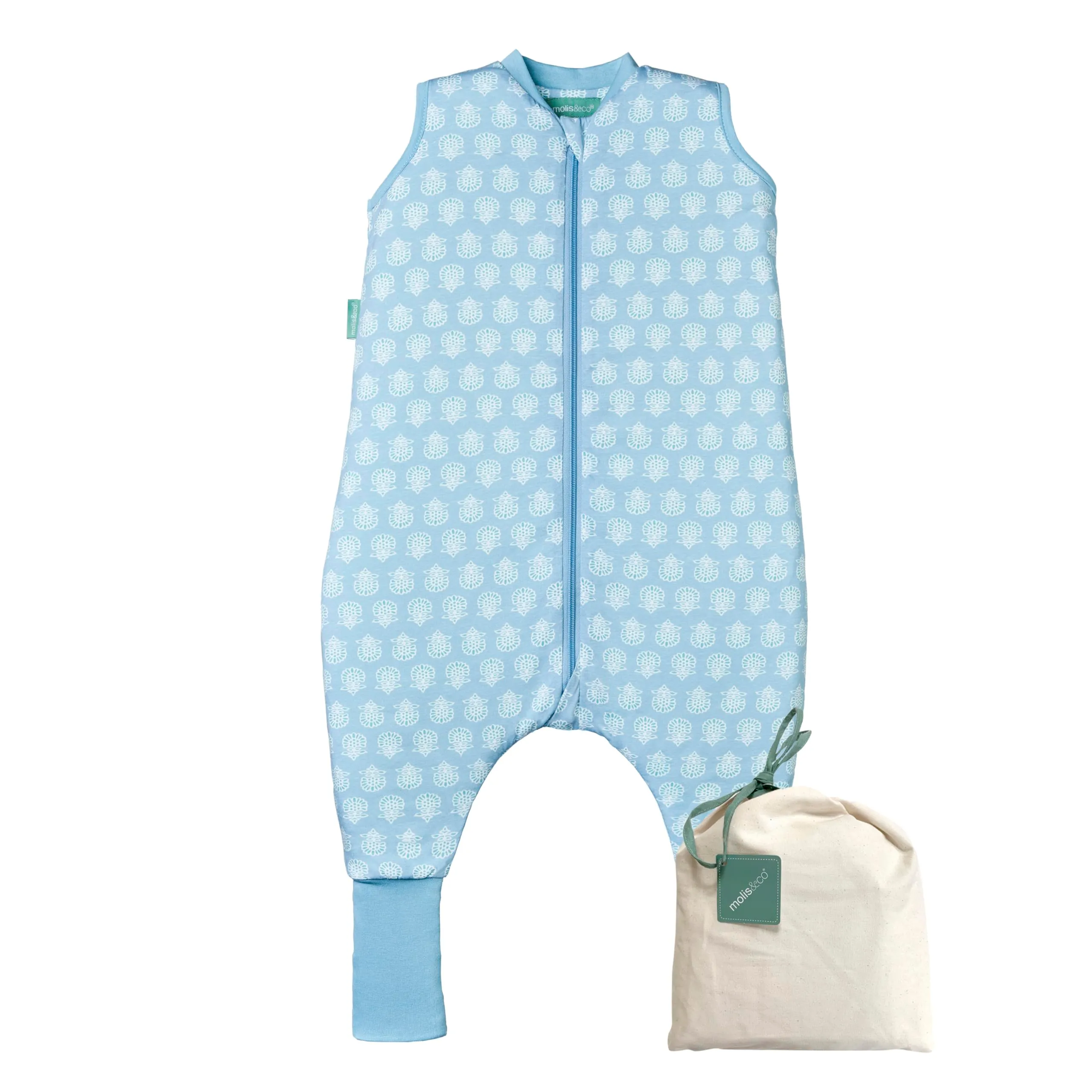 molis&co Sacco Nanna con piedini e calze, 1 TOG, 100% Cotone Oeko-TEX 100 - Lotus (3-6 mesi) - immagine 1
