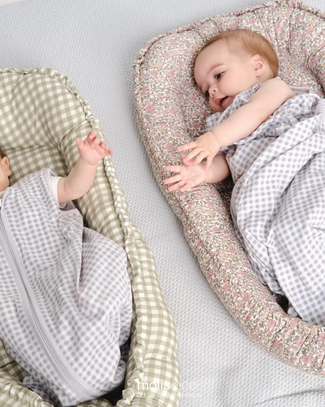 molis&co Nido per bebè 90 x 50 cm, Riduttore per culla e Co-sleeping Nest in cotone, Peony, OEKO-TEX 100 - immagine 8