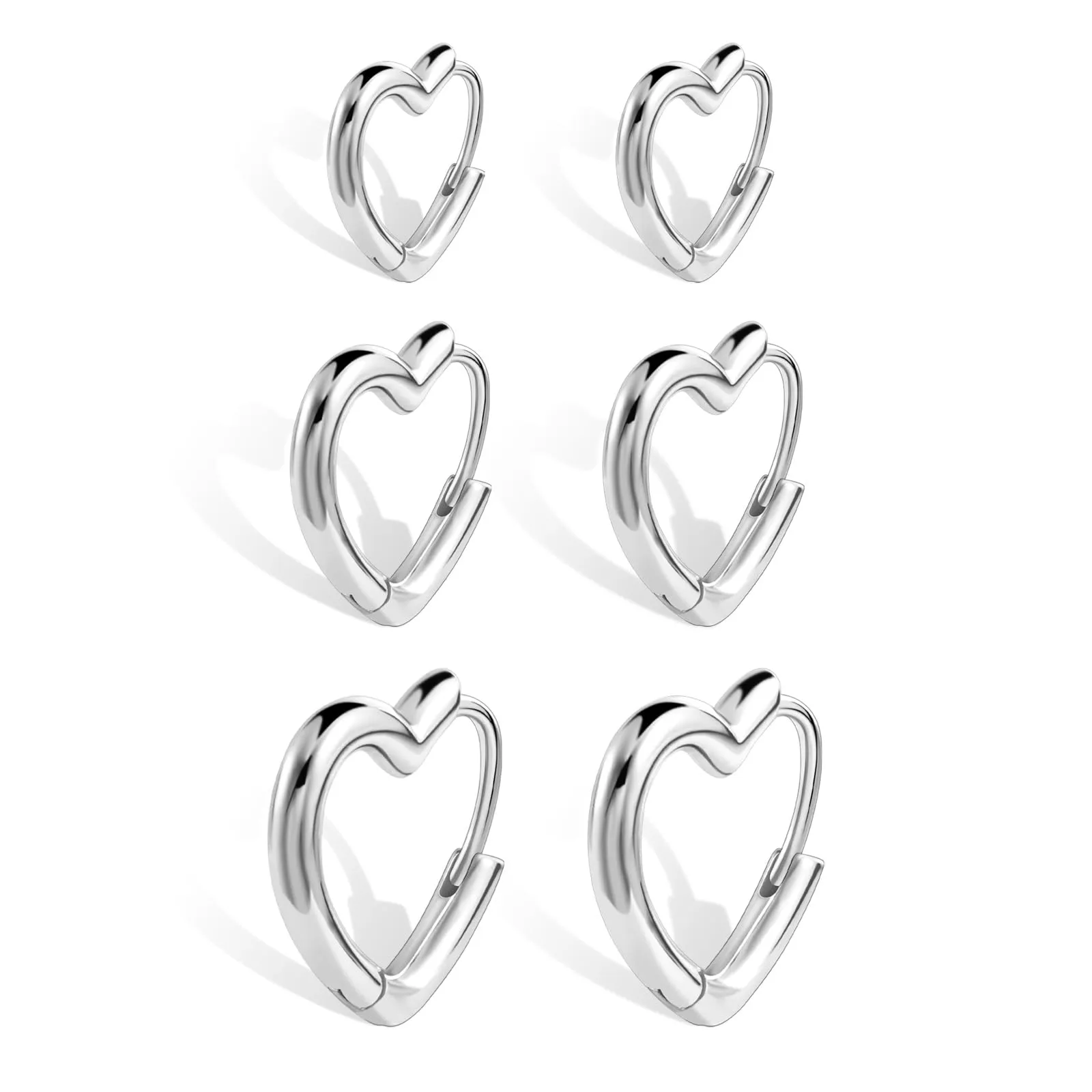 ALEXCRAFT Set Orecchini a Cuore Argentati SCEU251S - immagine 1