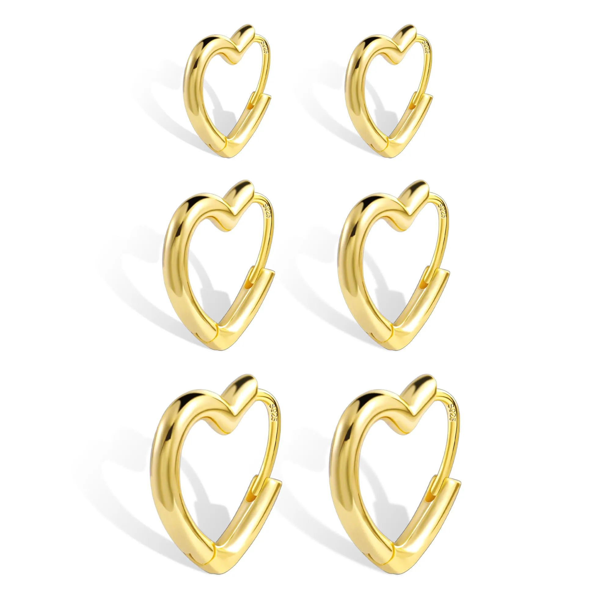ALEXCRAFT Set Orecchini a Cuore Placcati Oro 14K SCEU251G - immagine 1