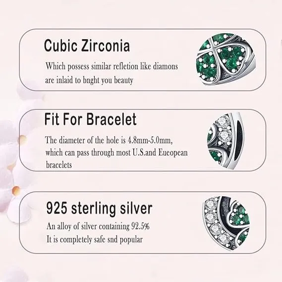 LNQOBU Ciondolo in argento 925 con Zirconia cubica per braccialetti e collane europei Pandora - immagine 5