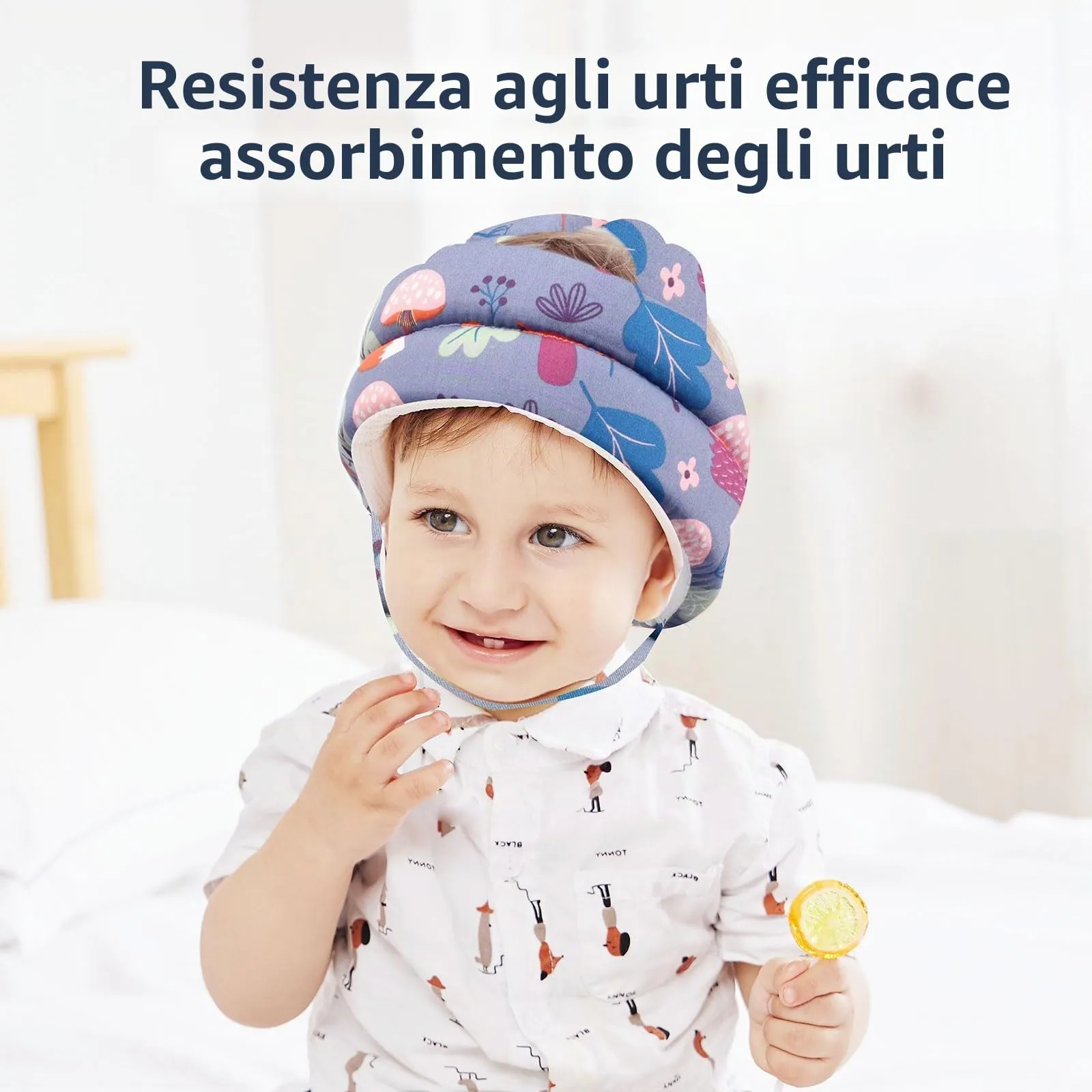 JUNUNDJING Caschetto Primi Passi per Bambini da 6 a 36 Mesi, Volpe grigia - immagine 7