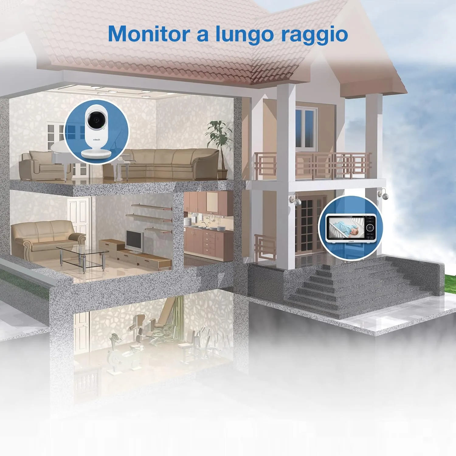 VTech VM350 Baby Monitor Video con Schermo LCD 5 Pollici, Visione Notturna, Interfono e Ninne Nanne - immagine 5