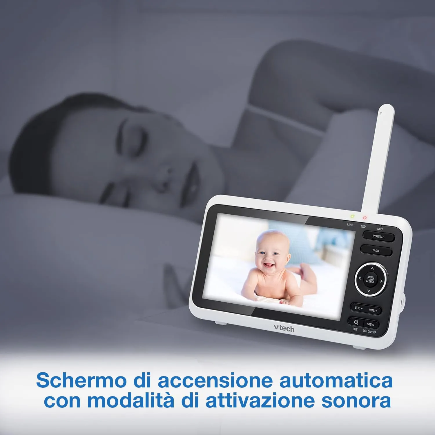 VTech VM350 Baby Monitor Video con Schermo LCD 5 Pollici, Visione Notturna, Interfono e Ninne Nanne - immagine 8