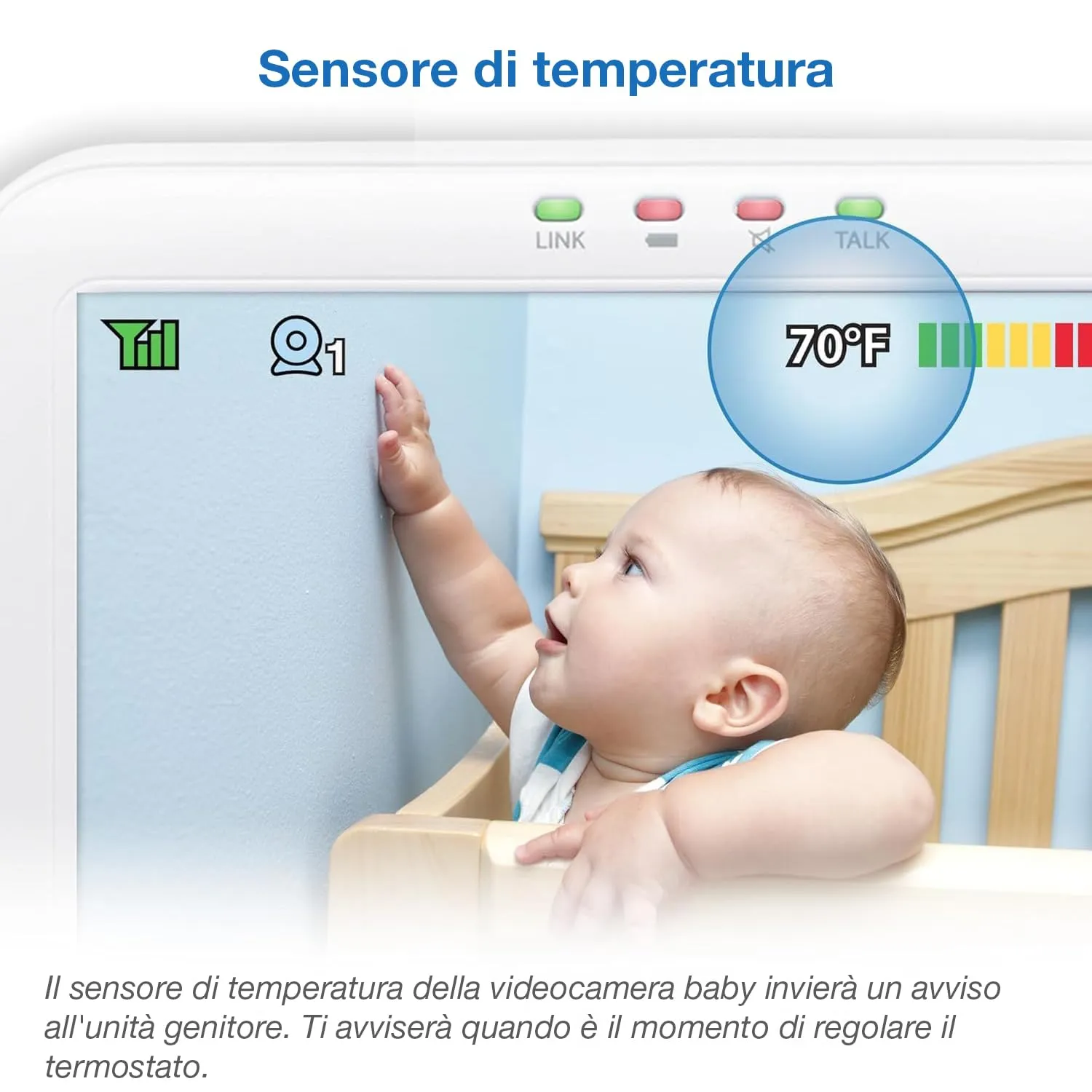 VTech VM5254 Baby Monitor con Telecamera, Schermo LCD a Colori da 5 Pollici, Visione Notturna, Comunicazione Bidirezionale, Ninne Nanne e Luce Notturna - immagine 4