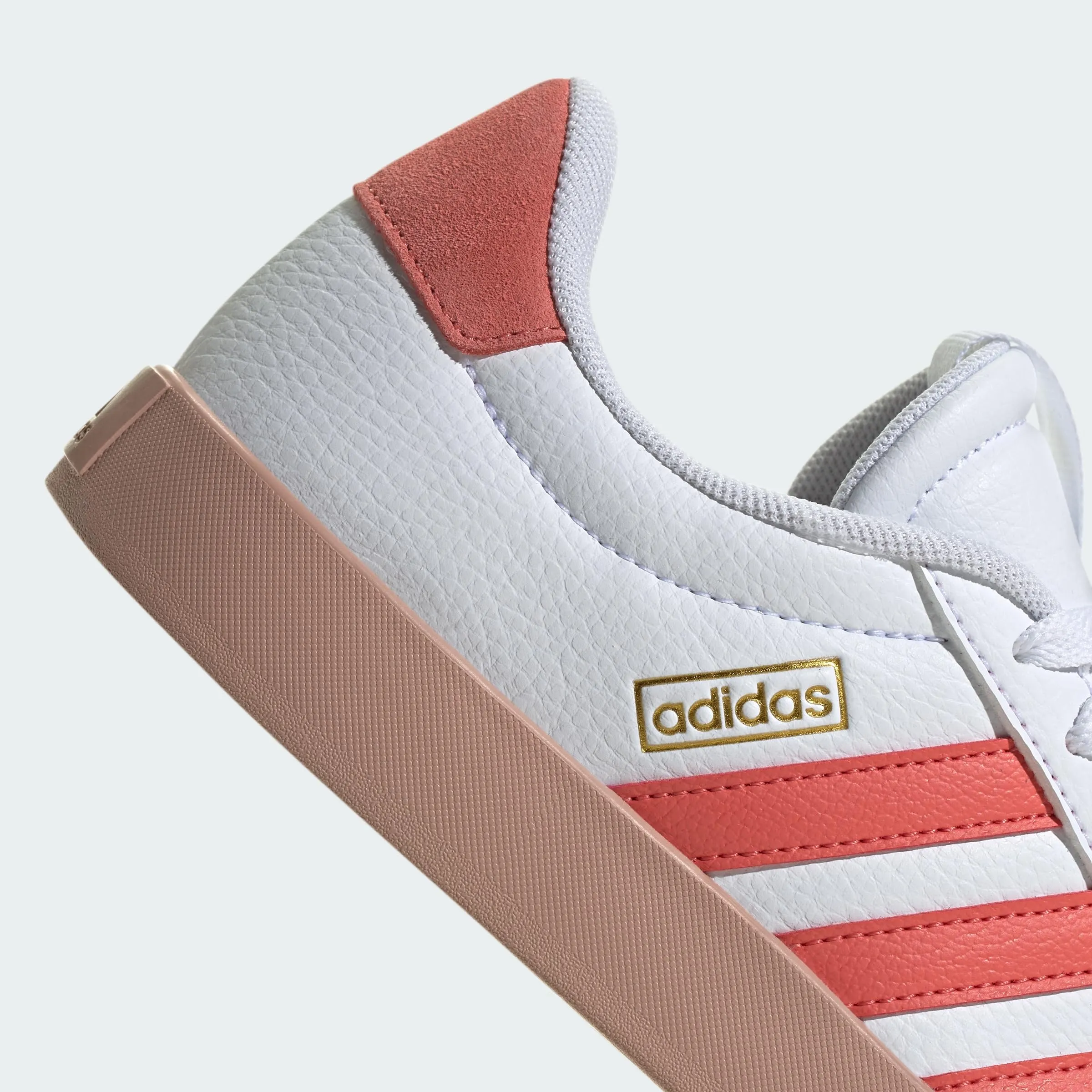 adidas VL Court 3.0 Shoes, Cloud White/Preloved Scarlet/Gold Metallic, 38 2/3 EU - immagine 5