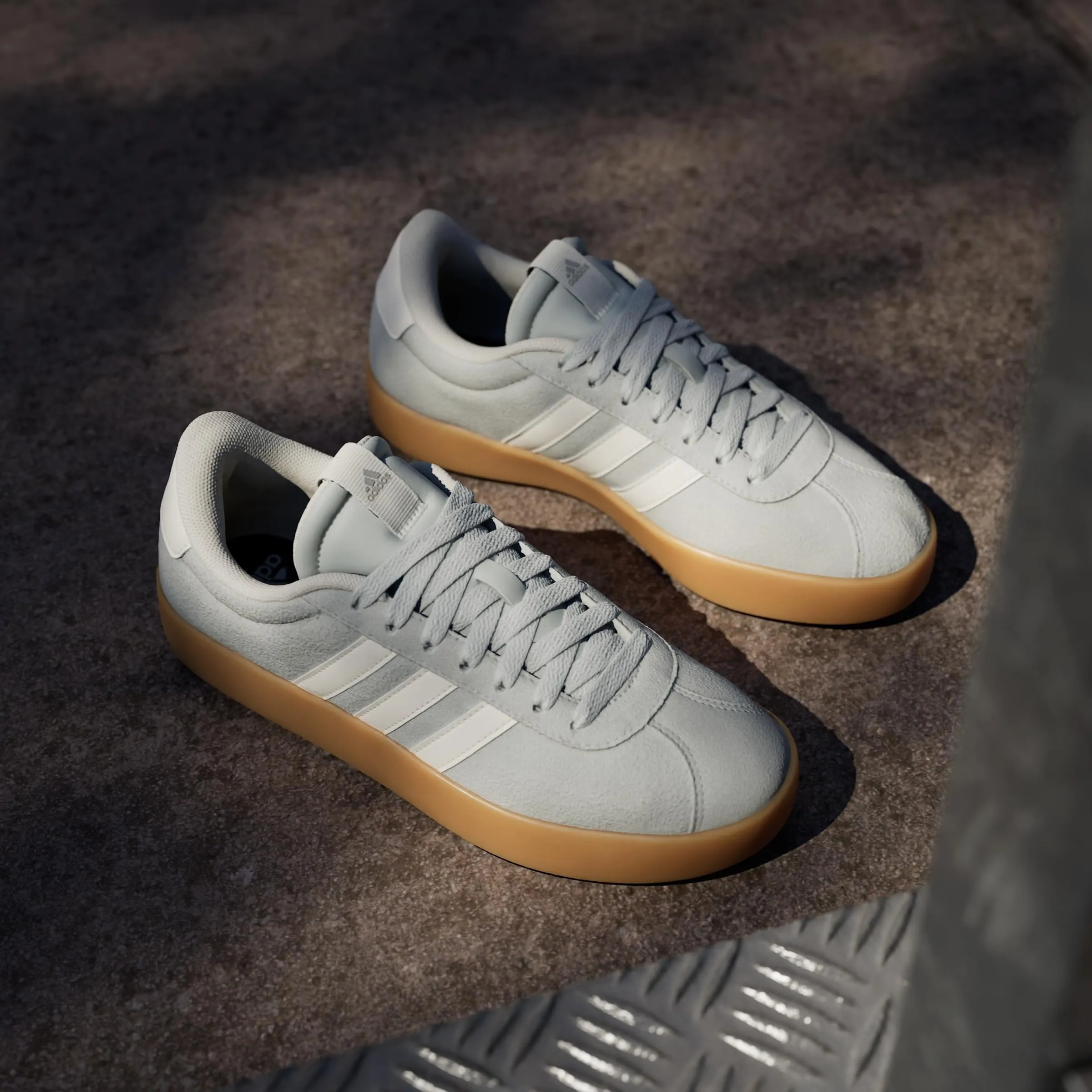 adidas VL Court 3.0 Shoes, Wonder Silver/Off White/Gum, 38 EU - immagine 9