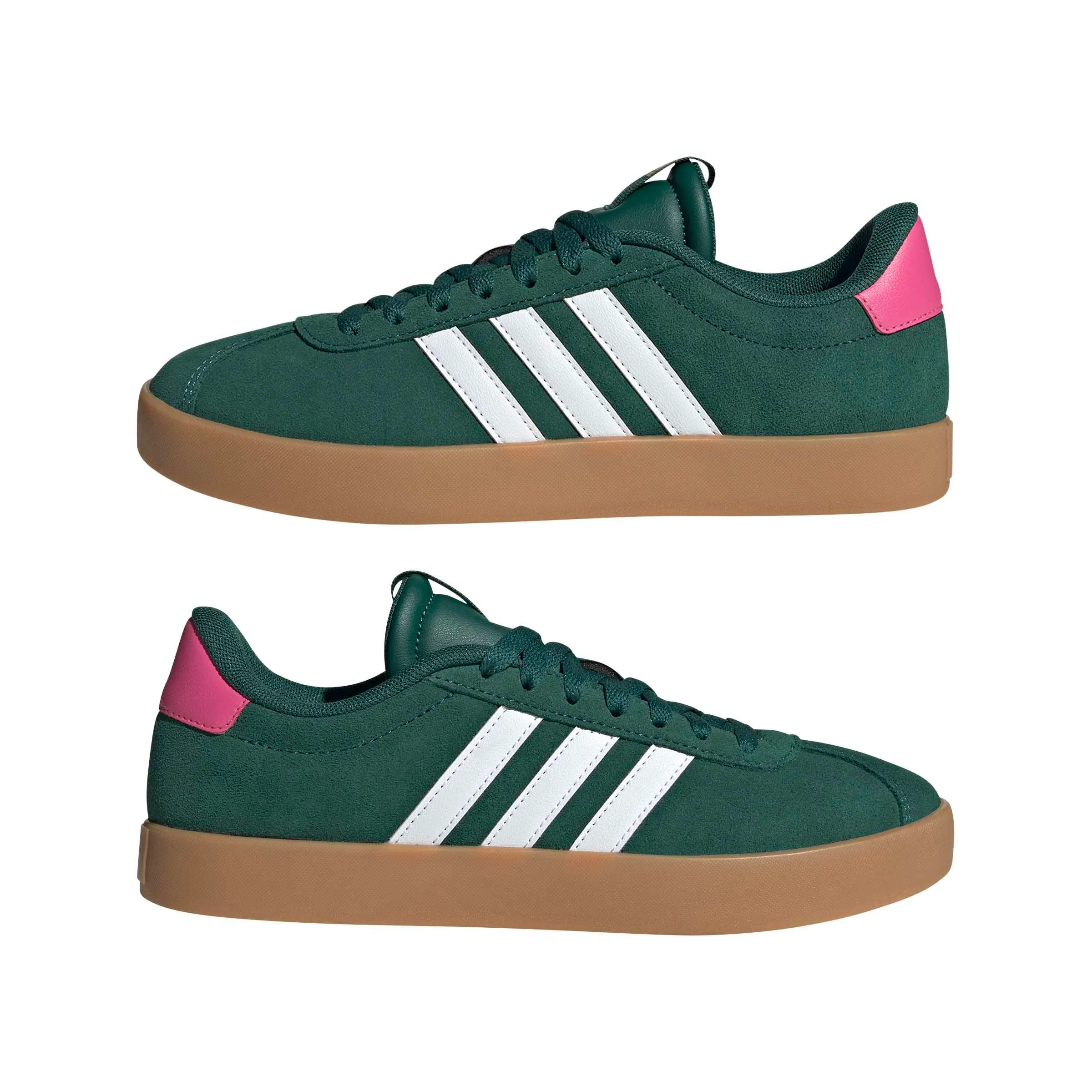 adidas VL Court 3.0 Shoes, Collegiate Green/Cloud White/Pulse Magenta, 38 2/3 EU - immagine 7