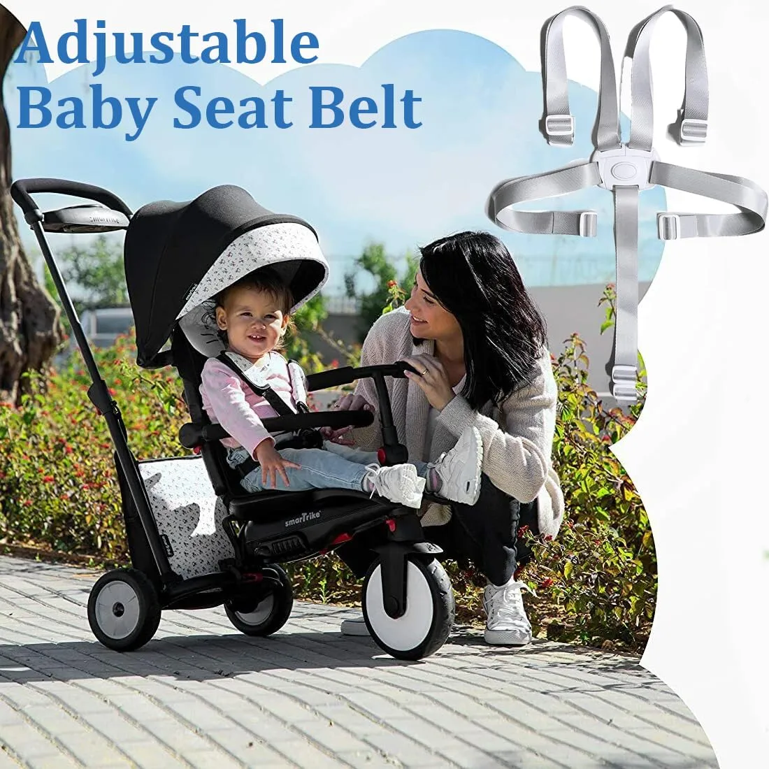 JRYXDS Cinture Universali per Seggiolone a 5 Punti, Regolabili per Bambini e Passeggini (A) - immagine 5