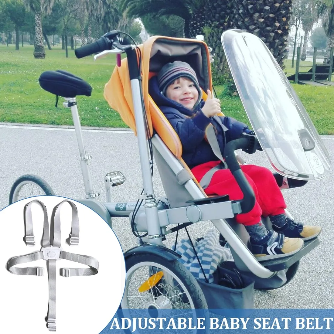 JRYXDS Cinture Universali per Seggiolone a 5 Punti, Regolabili per Bambini e Passeggini (A) - immagine 6