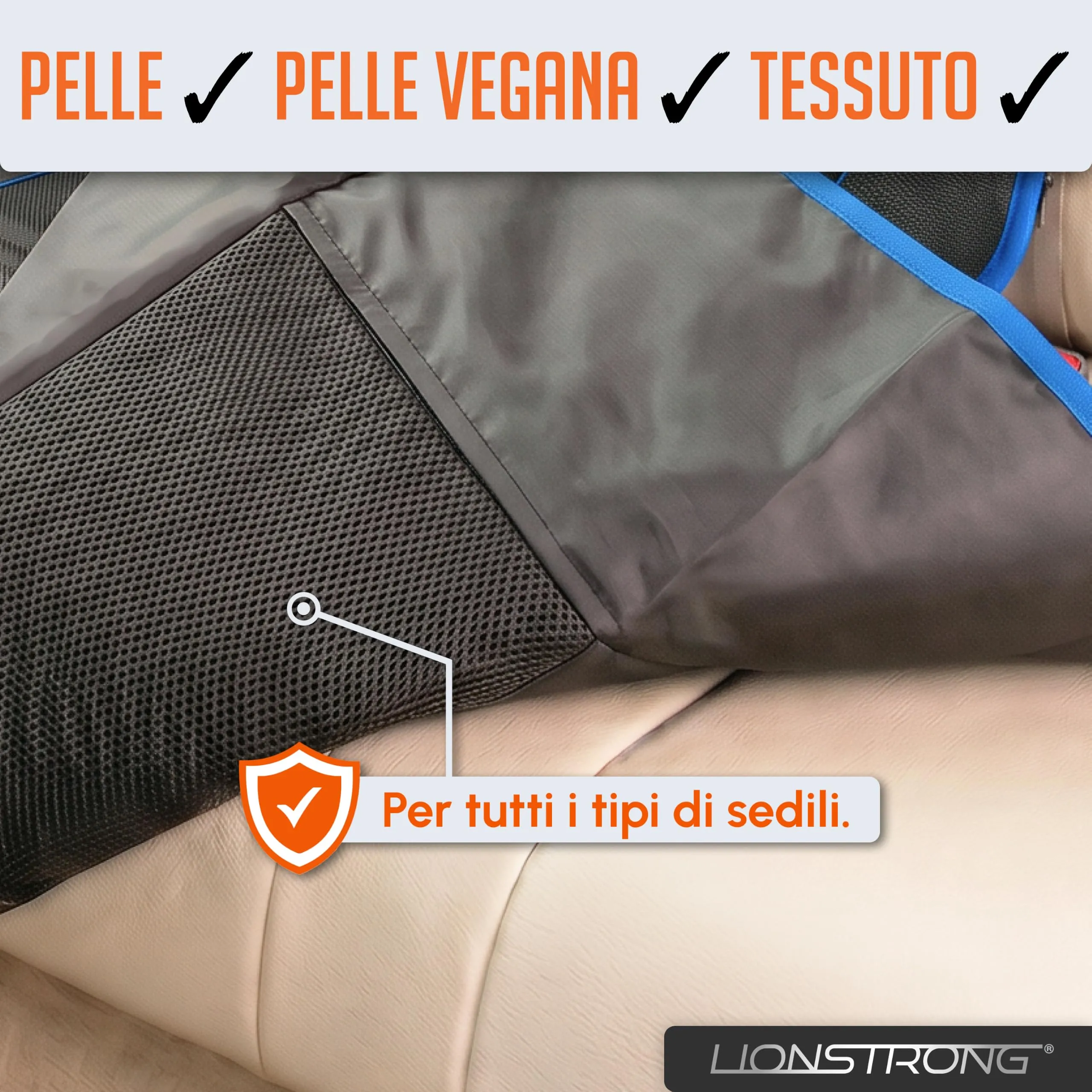 LIONSTRONG Protettori per Sedile Auto Compatibile ISOFIX - Blu - immagine 7