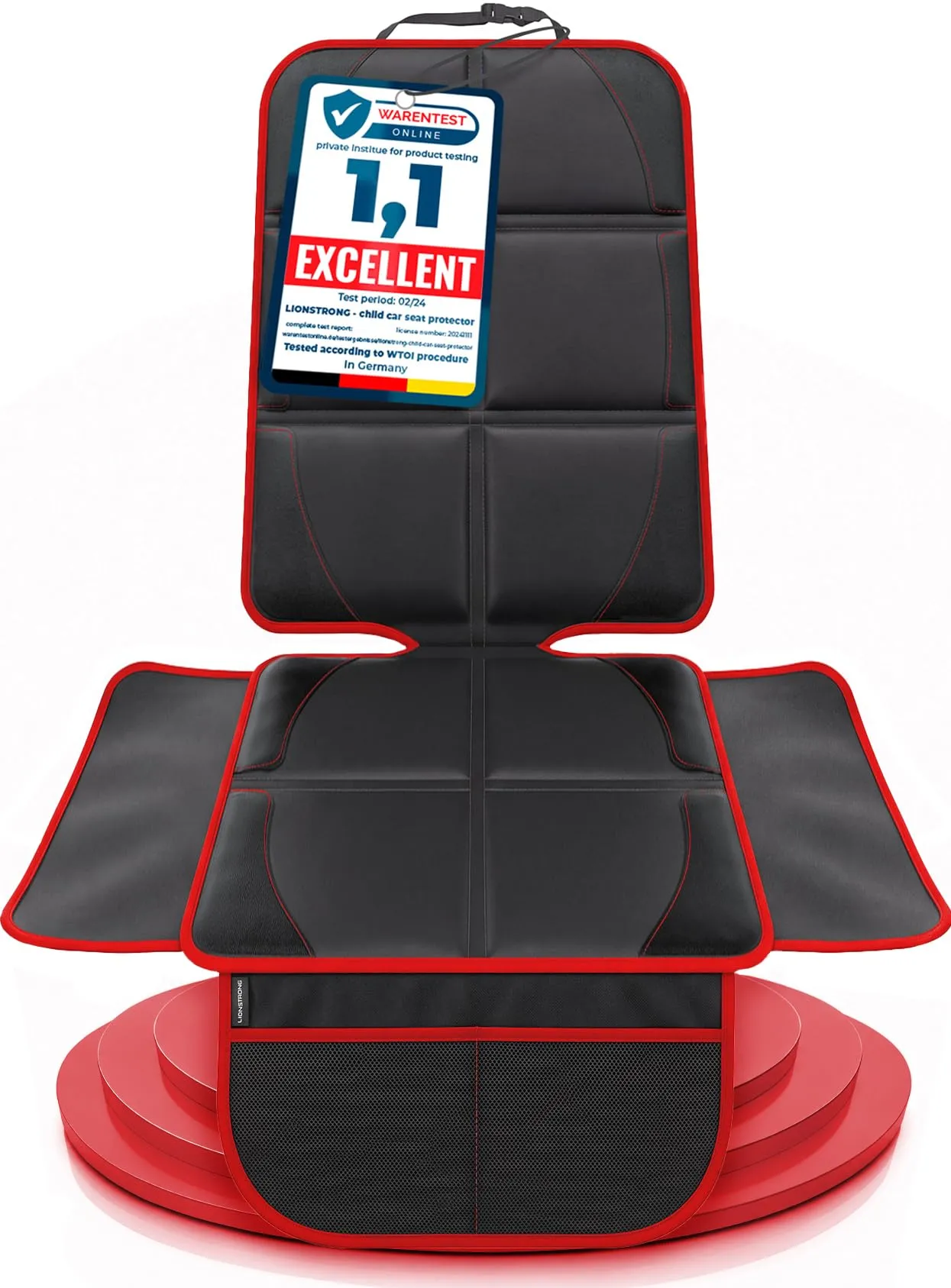 LIONSTRONG Protettori per Sedile Auto Compatibile ISOFIX - Rosso - immagine 1
