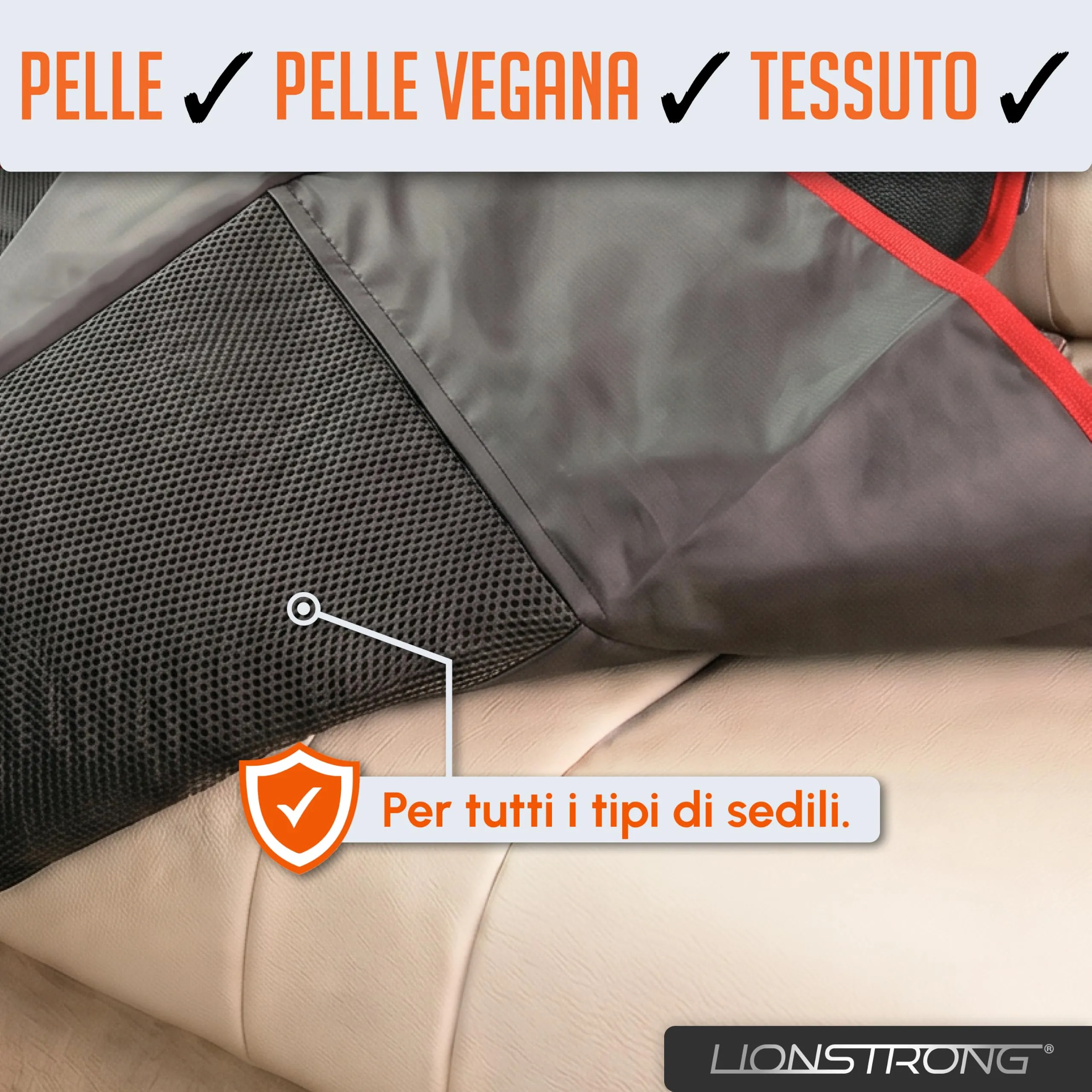 LIONSTRONG Protettori per Sedile Auto Compatibile ISOFIX - Rosso - immagine 7