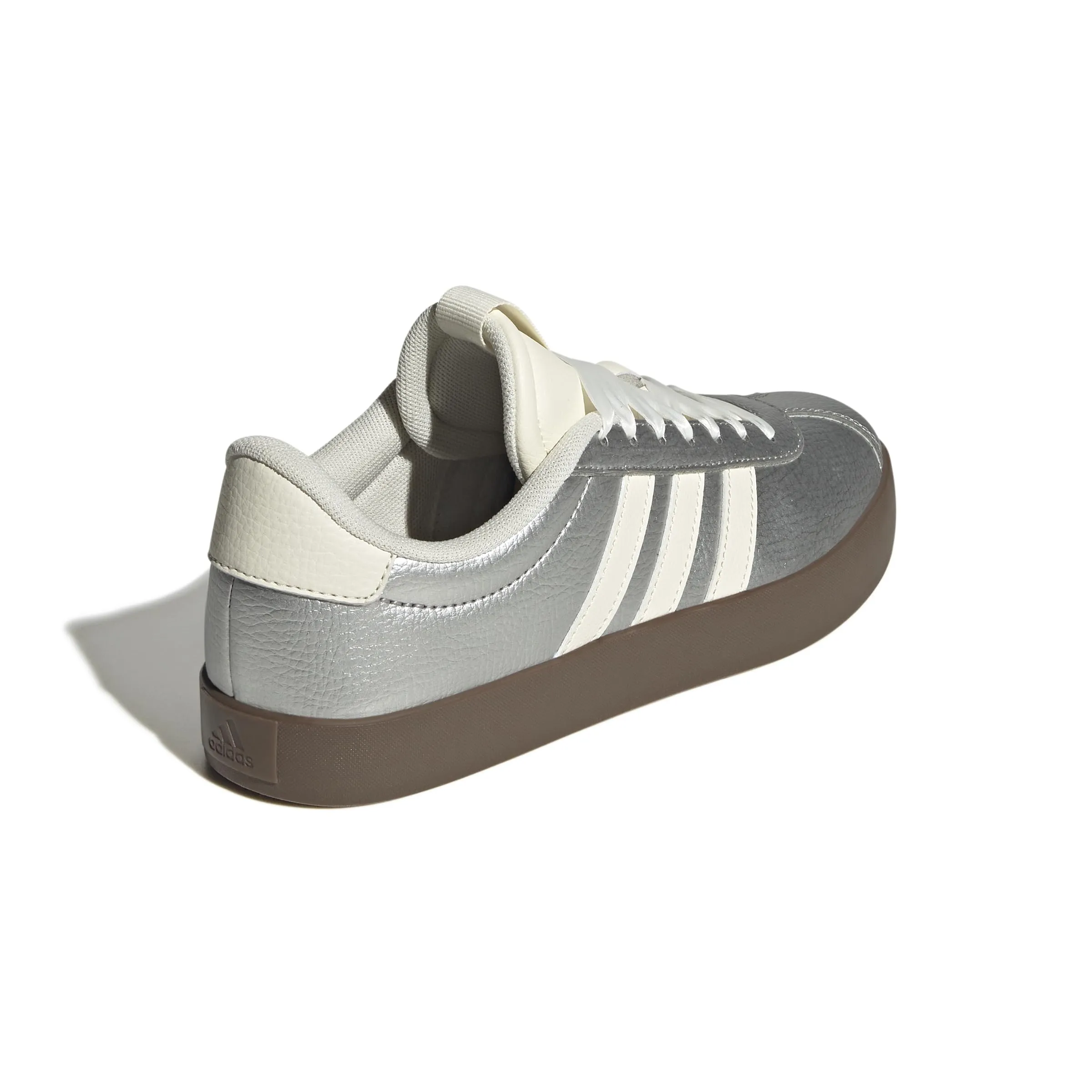 adidas VL Court 3.0 Sneaker da Donna, Argento Metallizzato Off White Gum, 44 EU - immagine 5