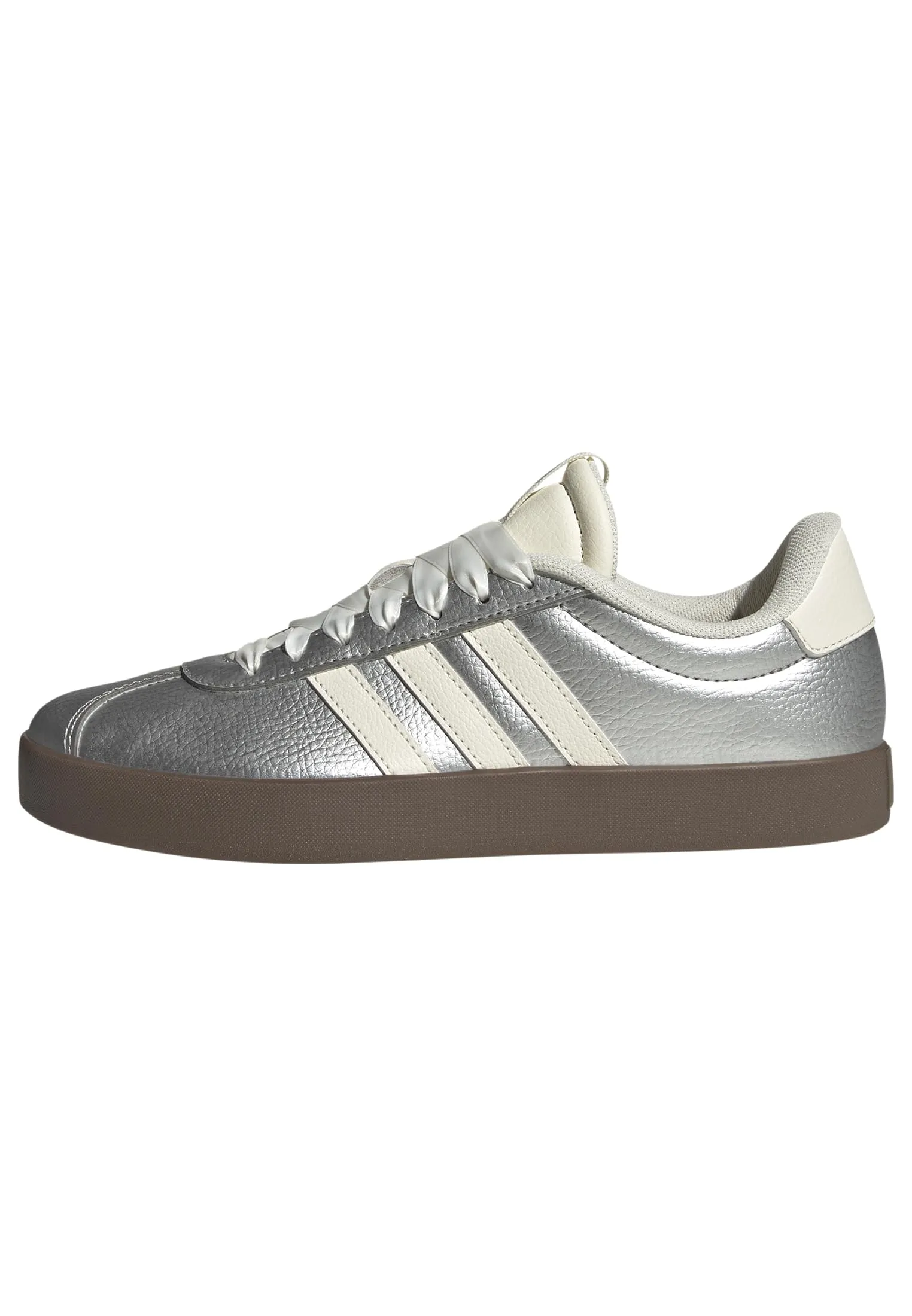 adidas VL Court 3.0 Women's Shoes, Silver Metallic Off White Gum, 40 EU - immagine 1