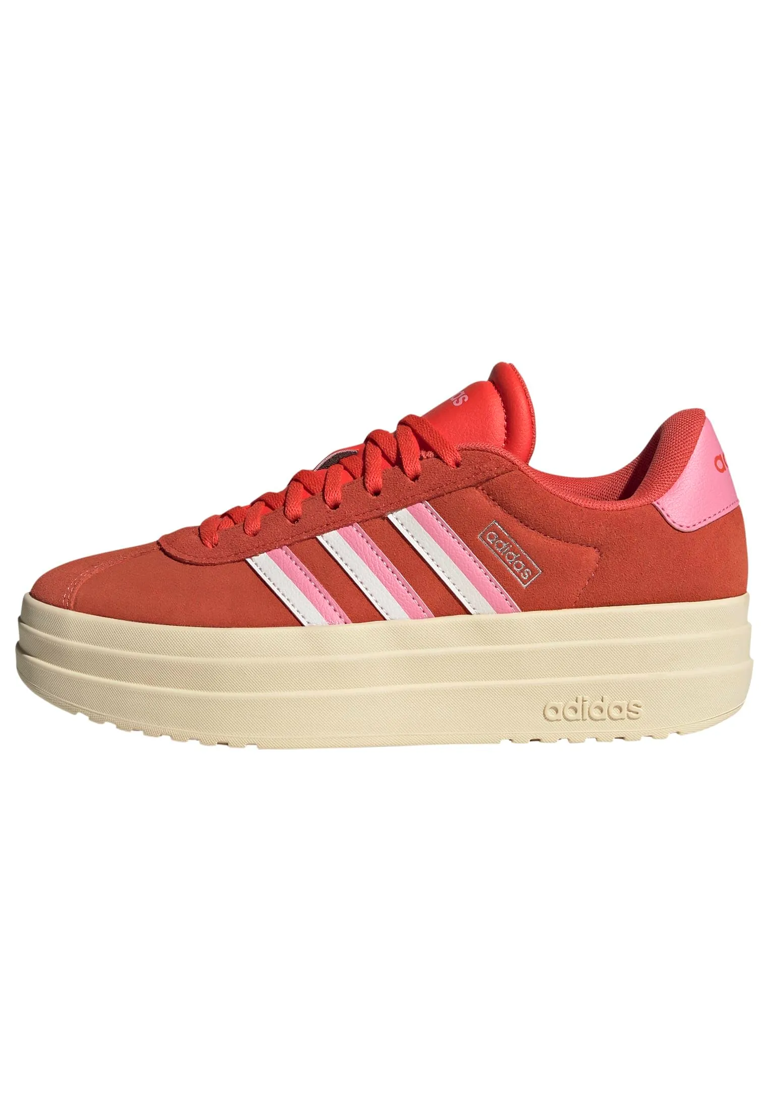 adidas VL Court Bold Sportswear Sneaker da donna, Rosso acceso/Rosa Bliss/Bianco nuvola, 39 1/3 EU - immagine 1