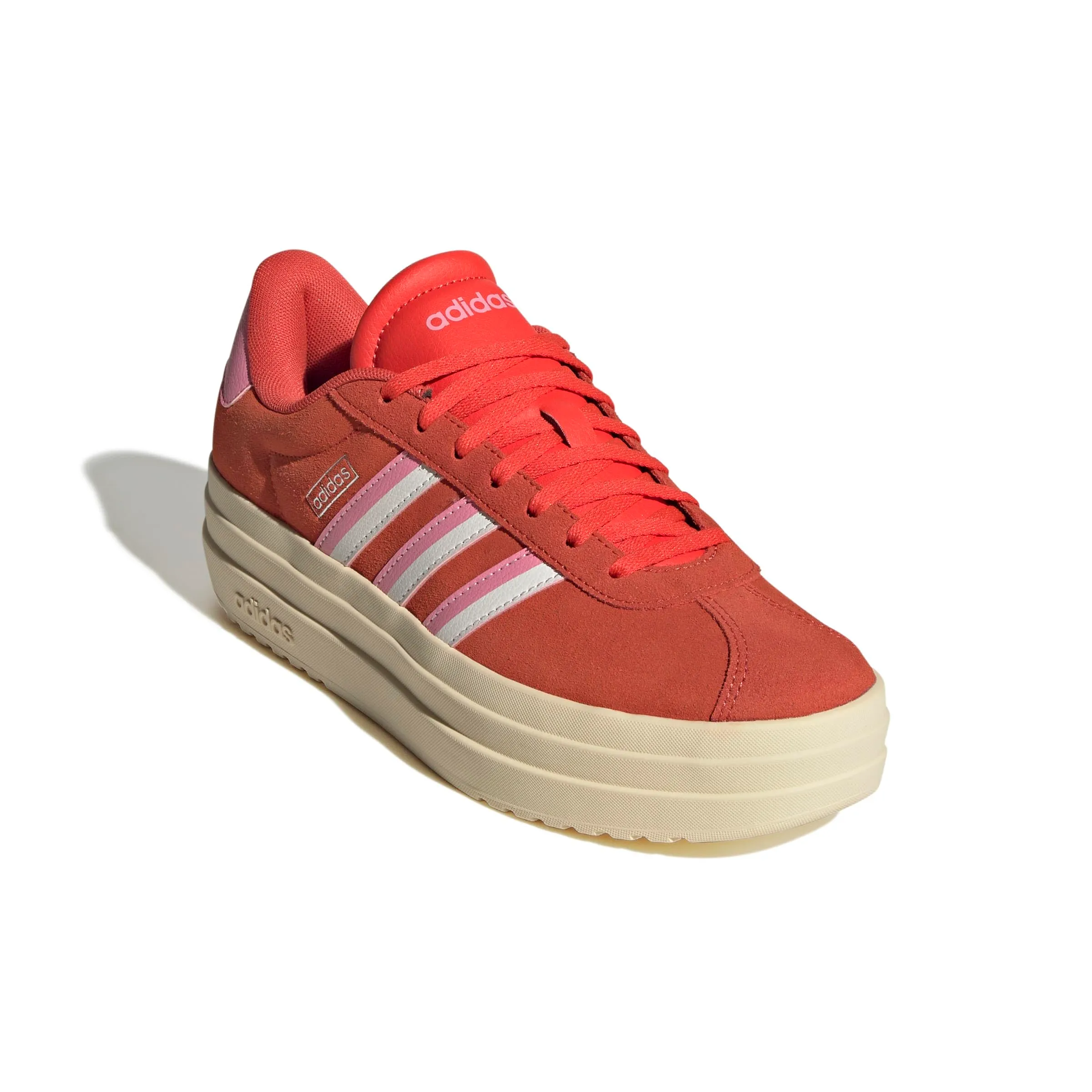 adidas VL Court Bold Sportswear Sneaker da donna, Rosso acceso/Rosa Bliss/Bianco nuvola, 39 1/3 EU - immagine 4