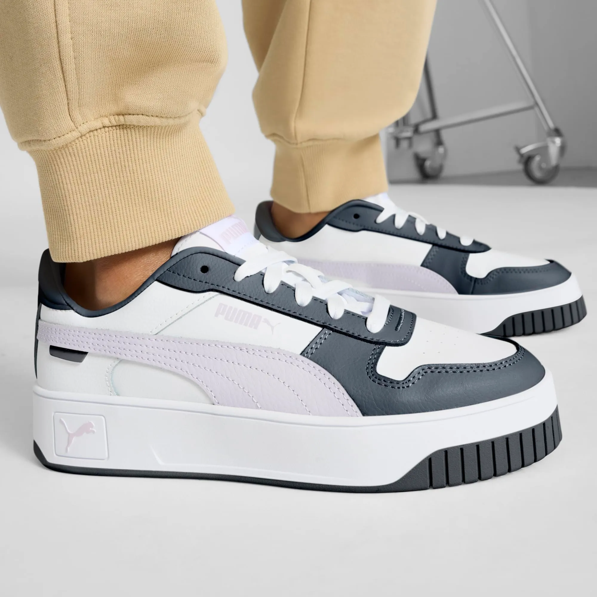 Puma Carina Street Scarpe da Ginnastica Femmina, Puma White-Lilac Frost-Galactic Gray - immagine 6