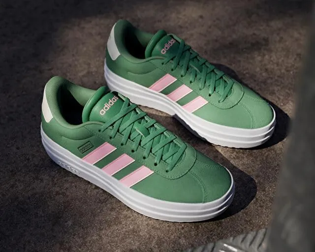 adidas VL Court Bold Shoes - Preloved Green/Pink Spark/Ivory - 38 EU - immagine 3