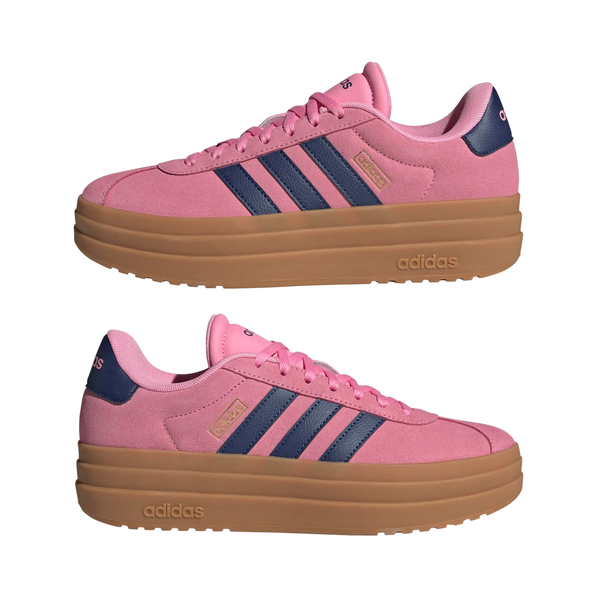 adidas VL Court Bold Shoes, Bliss Pink/Dark Blue/Gold Metallic, 40 2/3 EU - immagine 6