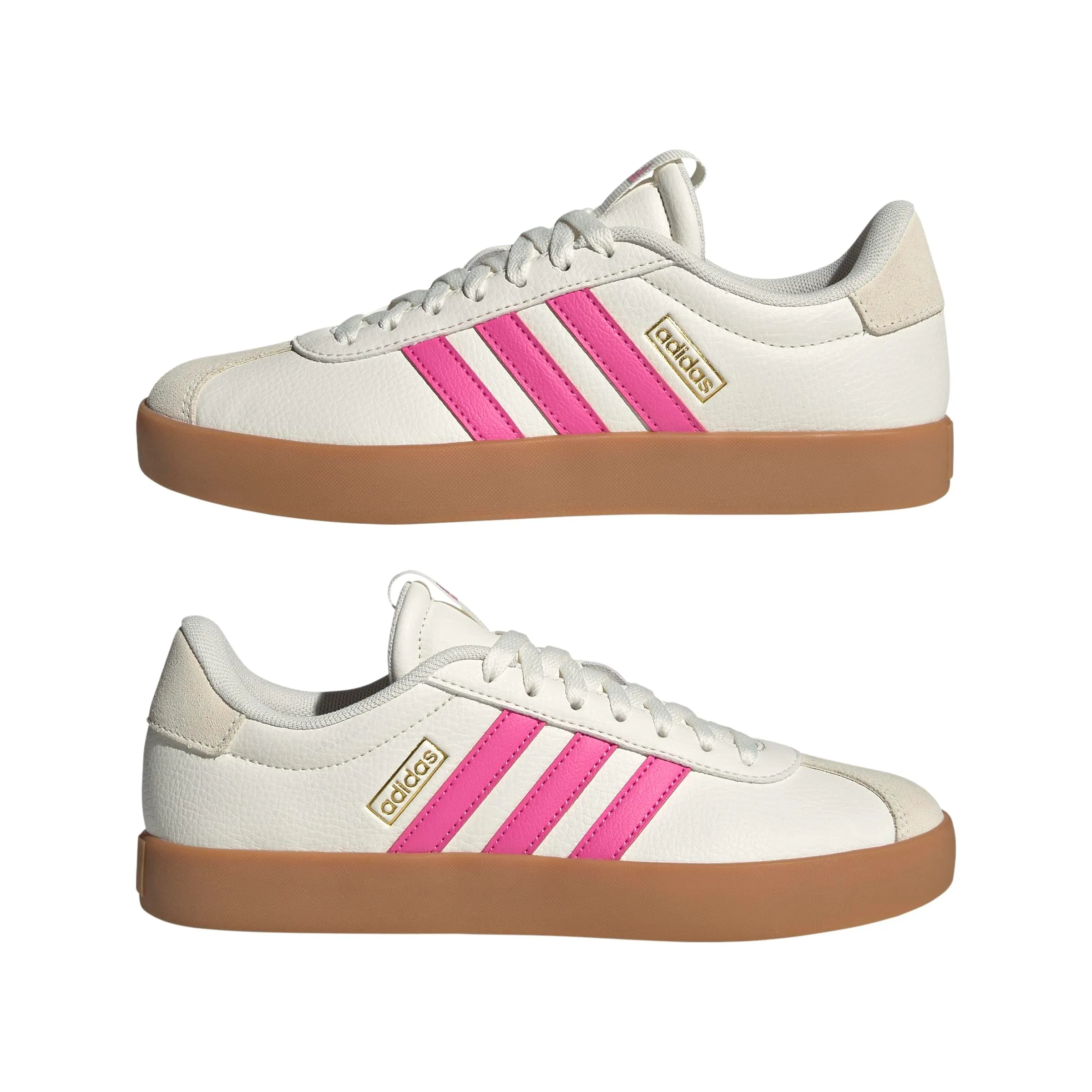 adidas VL Court 3.0 Shoes, Core White/Pulse Magenta/Gold Met., 42 2/3 EU - immagine 6