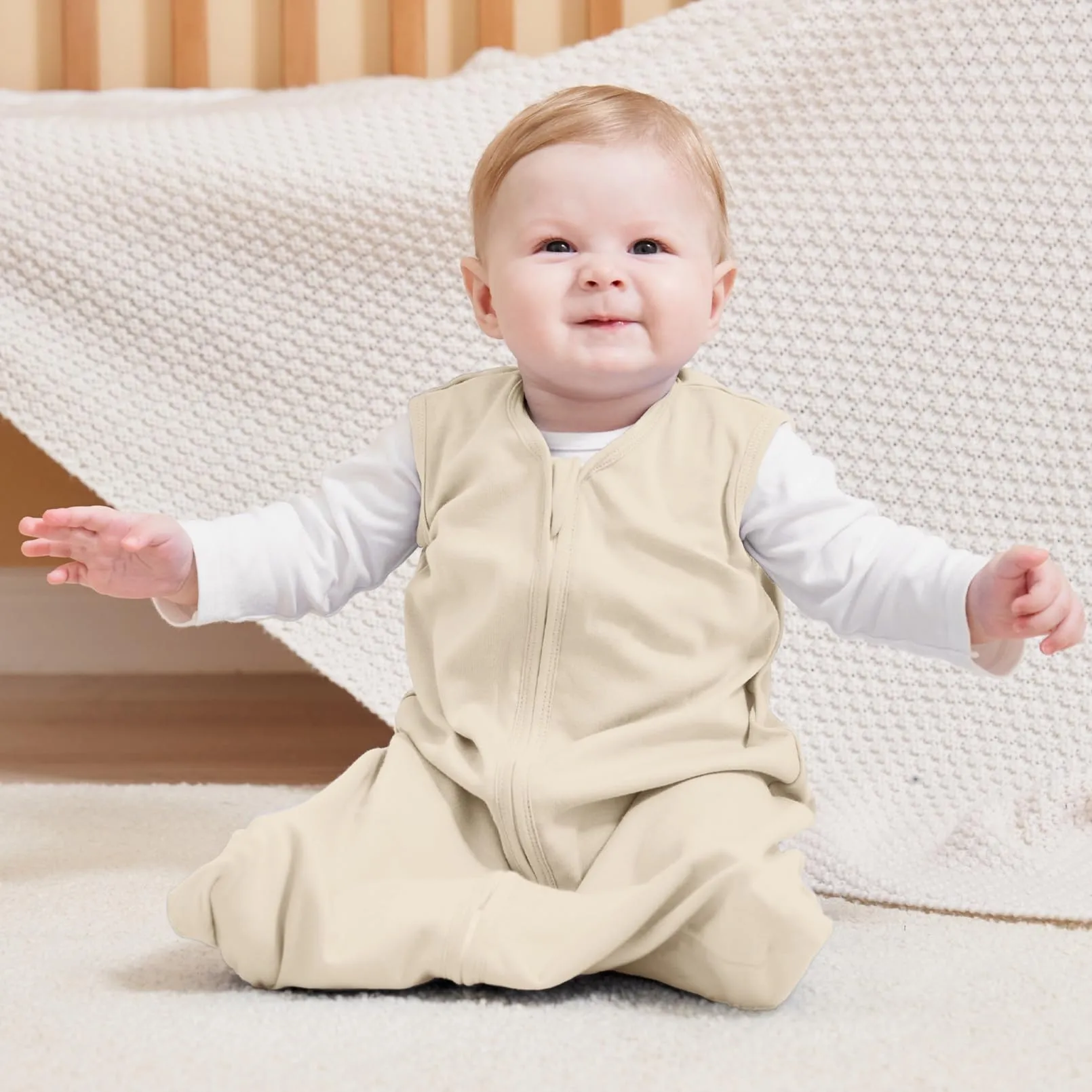 FIEMOL Sacco Nanna 12-18 Mesi, 0,5 Tog, Cotone, 3 Pezzi, Albicocca - immagine 7