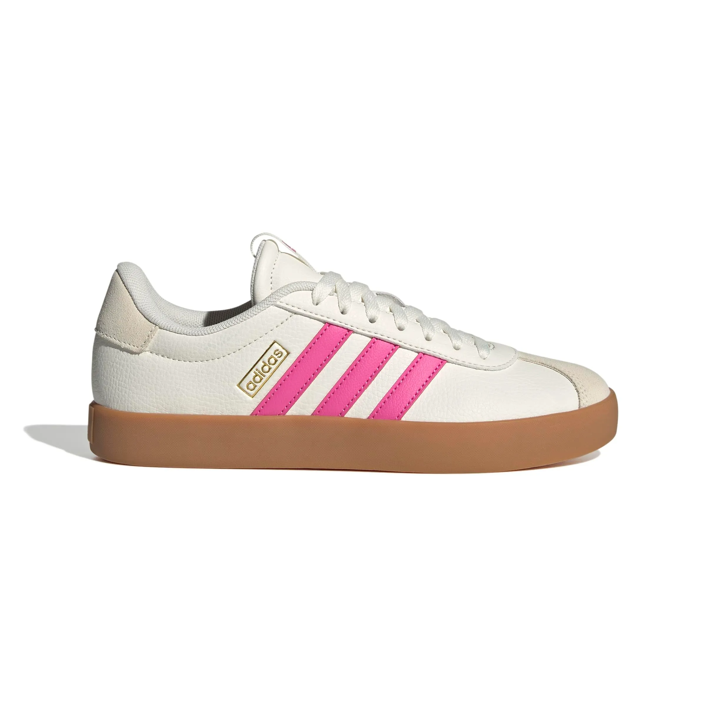 adidas VL Court 3.0 Shoes, Core White/Pulse Magenta/Gold Met., 36 2/3 EU - immagine 2