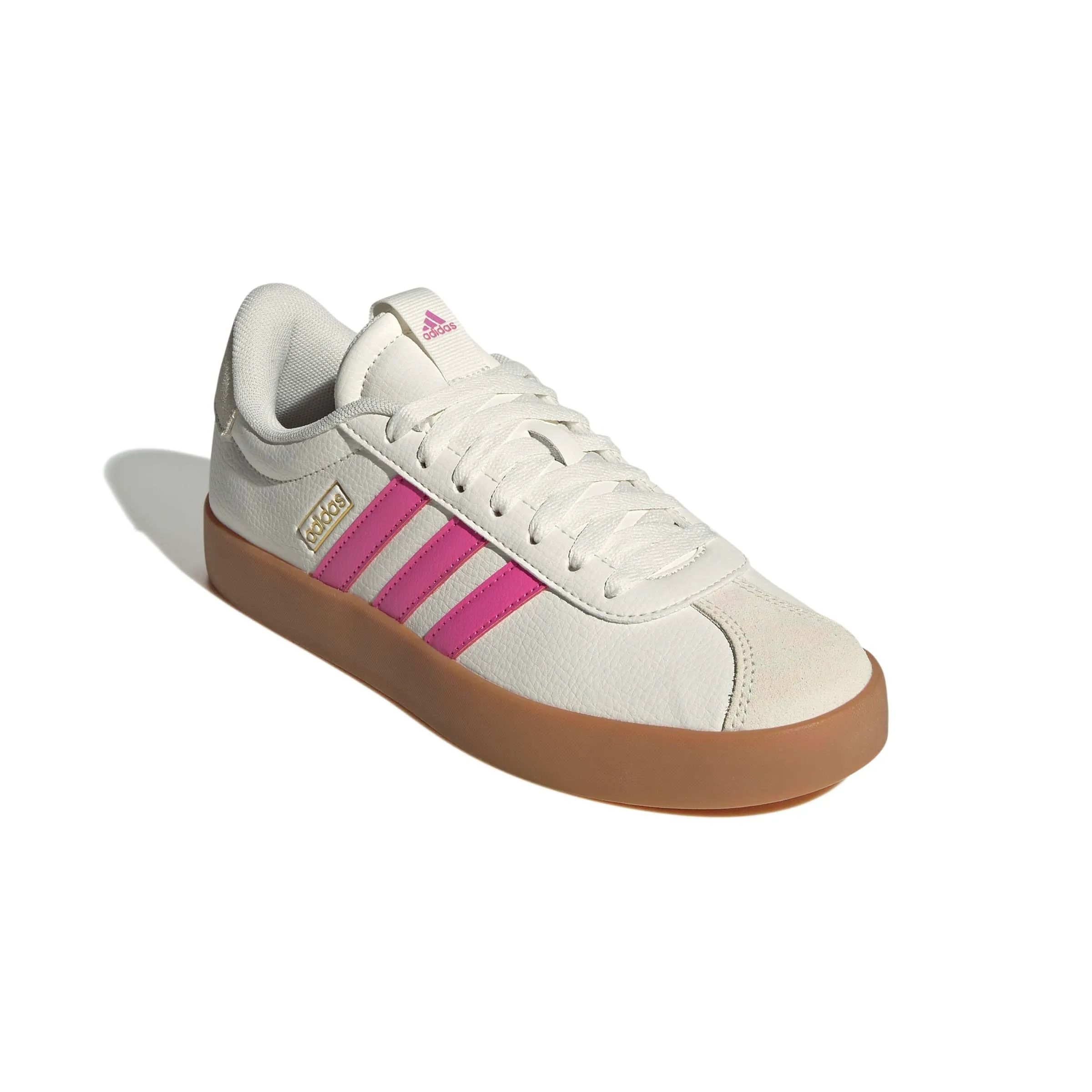 adidas VL Court 3.0 Shoes, Core White/Pulse Magenta/Gold Met., 36 2/3 EU - immagine 3