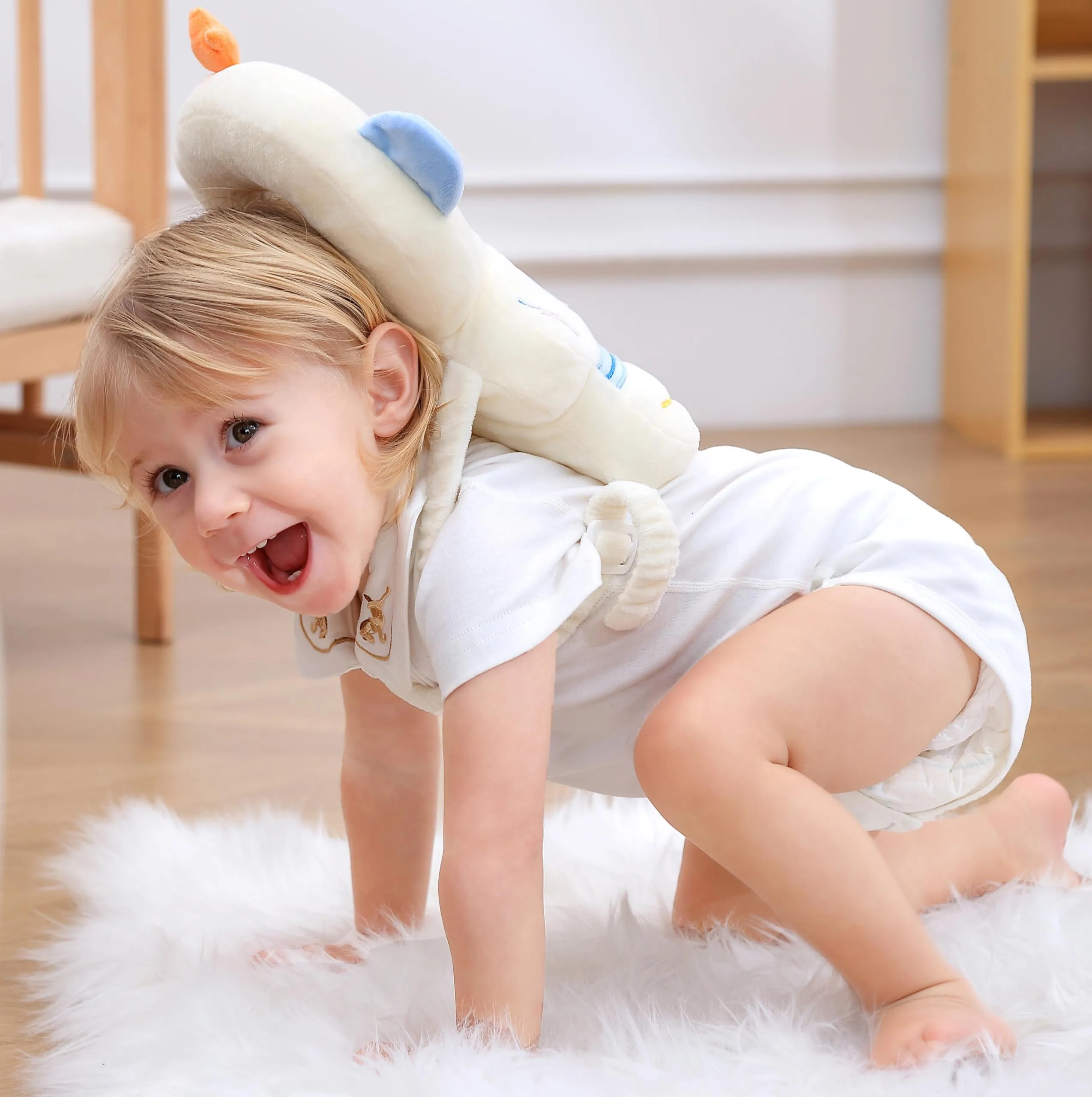 Bambebe Cuscino Anticaduta Protezione Testa per Neonato e Bambini, Zainetto Regolabile Primi Passi (Astronauta) - immagine 6