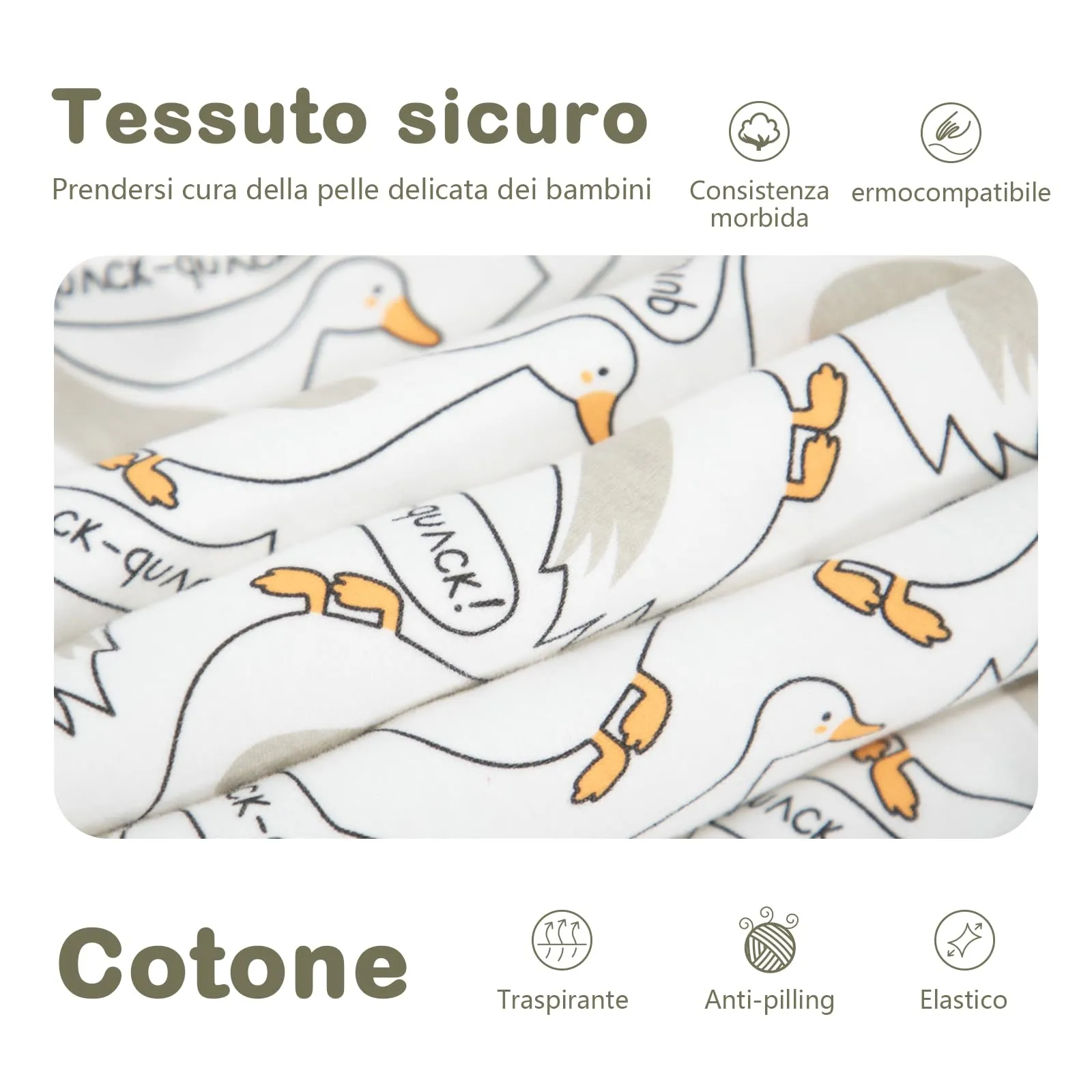 MIKAFEN Sacco nanna invernale con gambe, 2.5 Tog, cotone, 105-115 cm (4-5 anni), Anatra - immagine 5