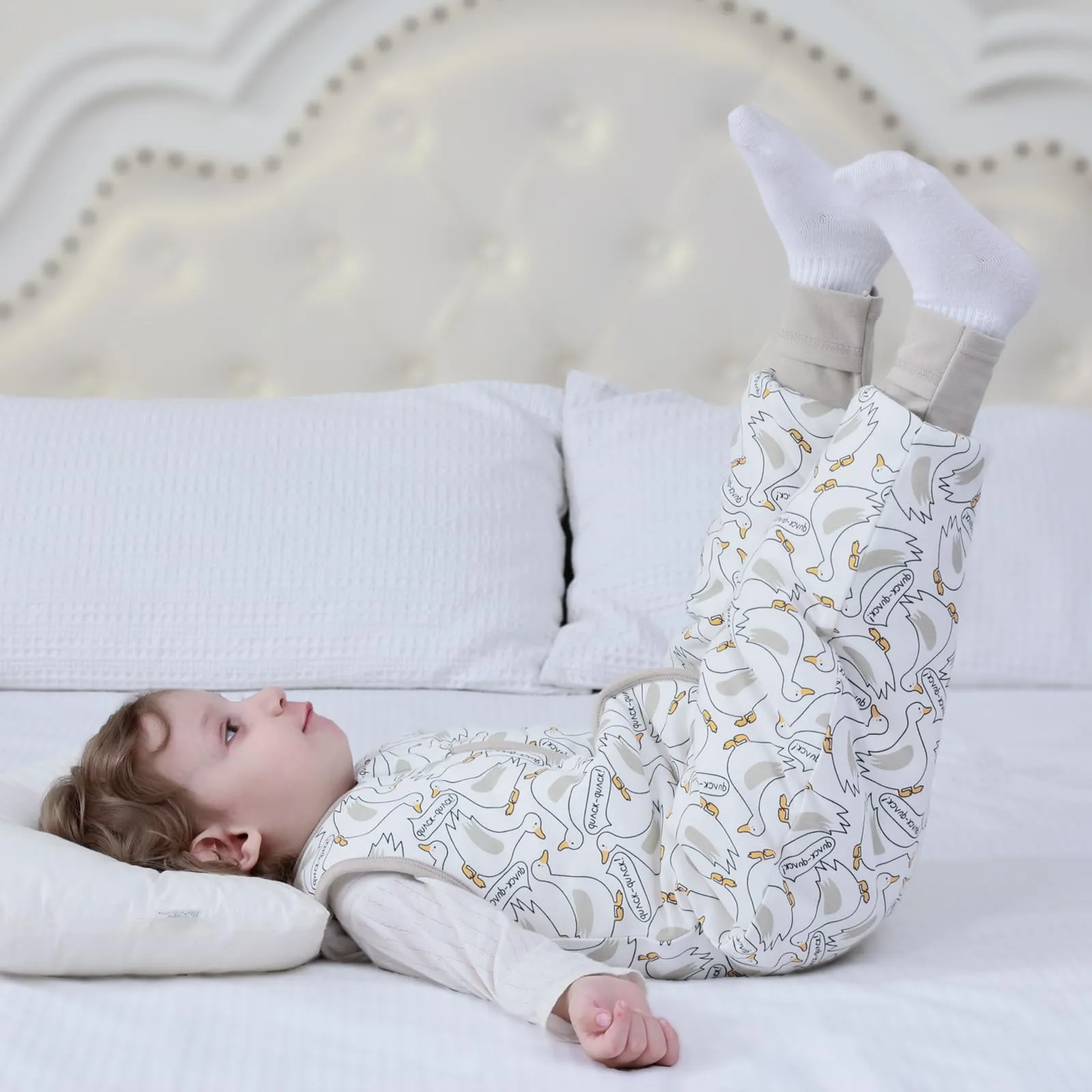 MIKAFEN Sacco nanna invernale con gambe, 2.5 Tog, cotone, 105-115 cm (4-5 anni), Anatra - immagine 9