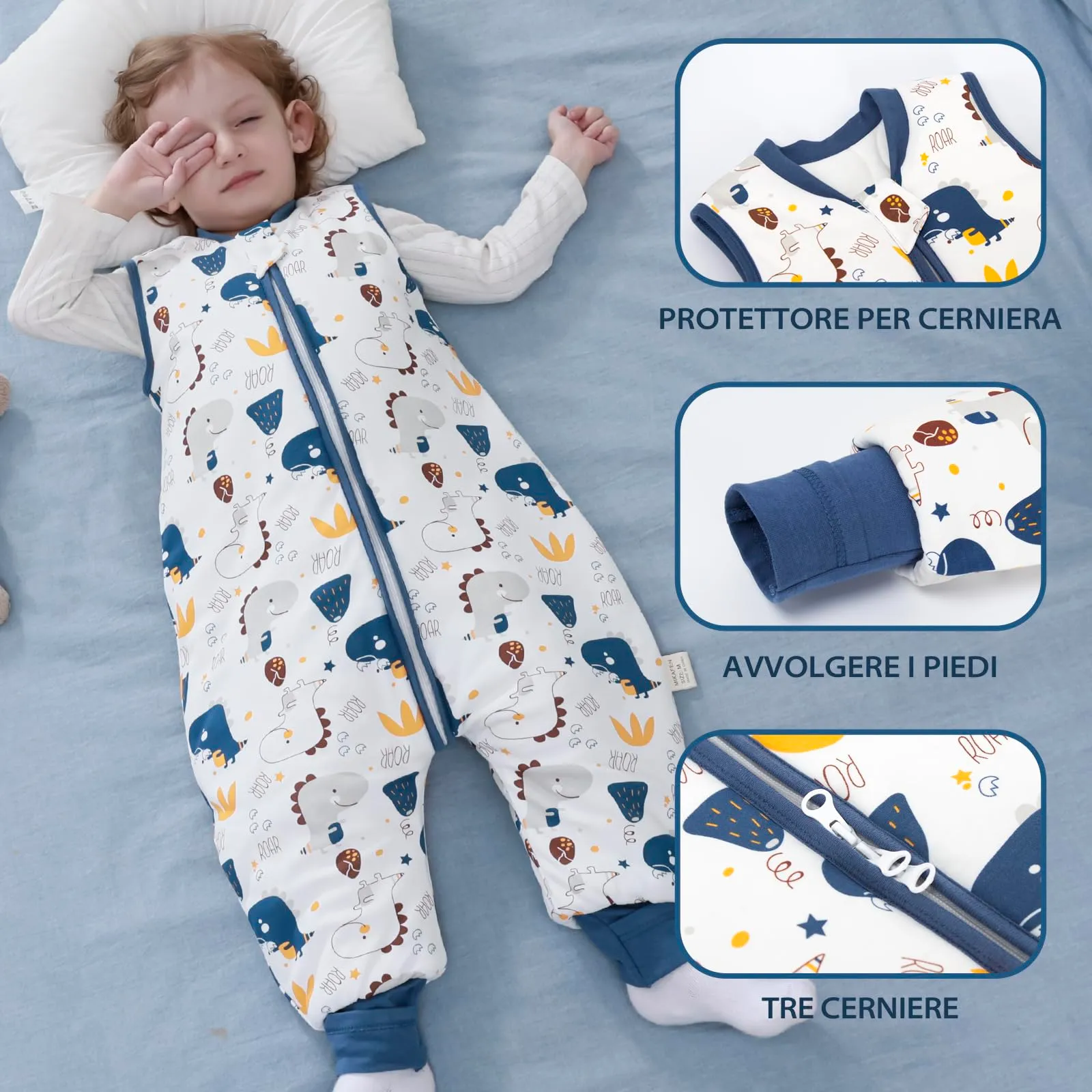 MIKAFEN Sacco Nanna con Gambe per Bambini, 2.5 Tog, 4-5 anni - immagine 4