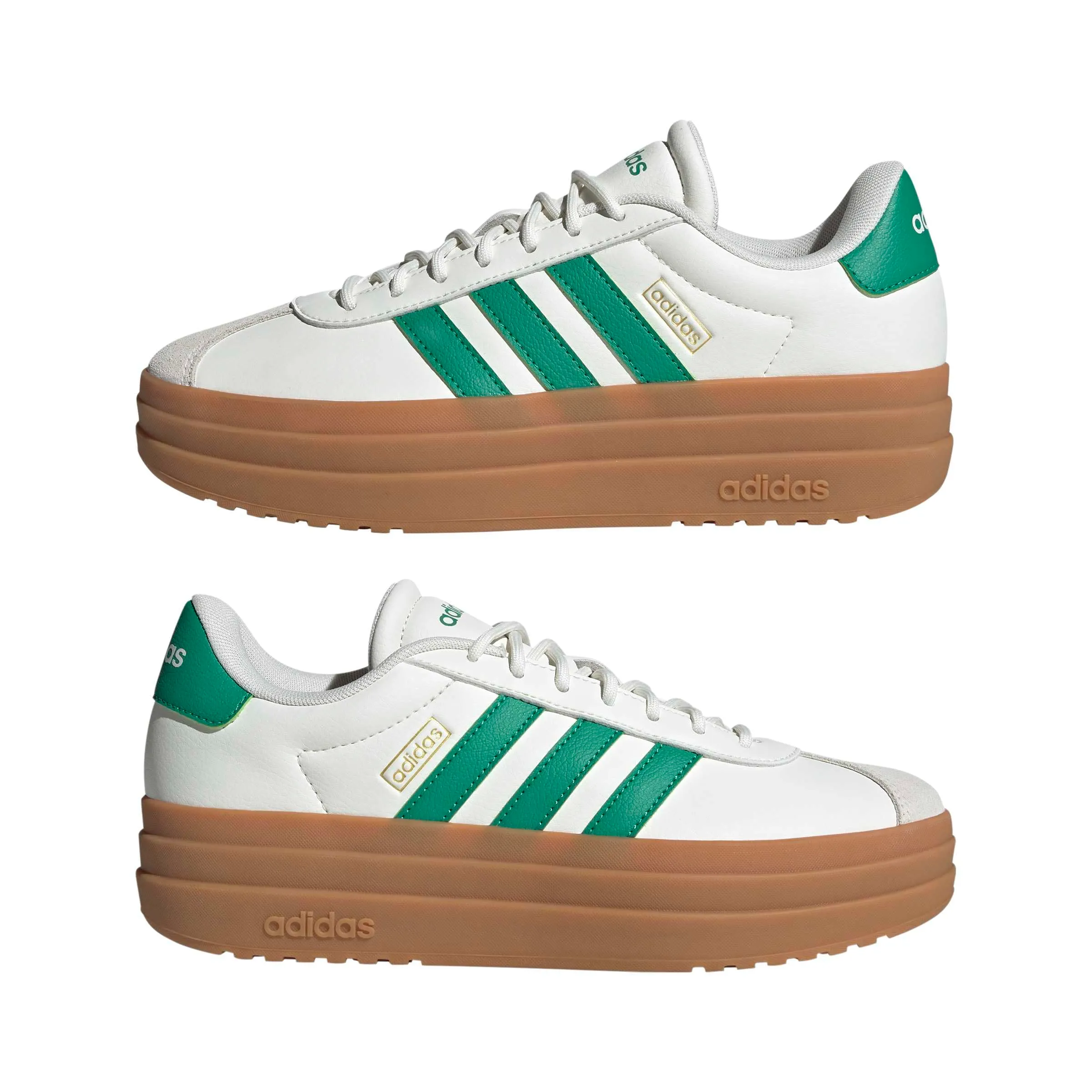 adidas VL Court Bold Shoes, Core White/Court Green/Gold Met., 40 EU - immagine 8