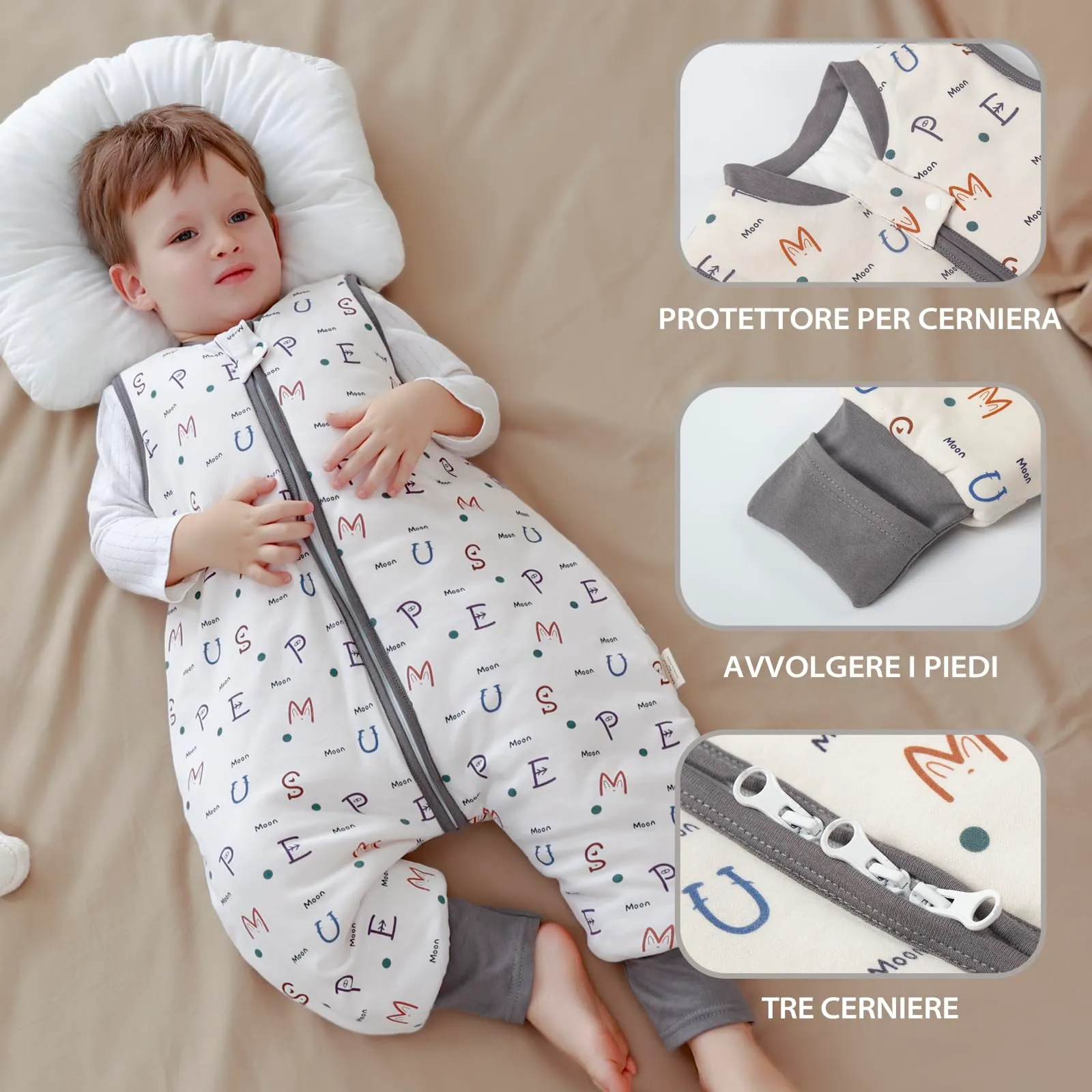MIKAFEN Sacco Nanna con Gambe per Bambini 2,5 Tog, 4-5 anni - immagine 4