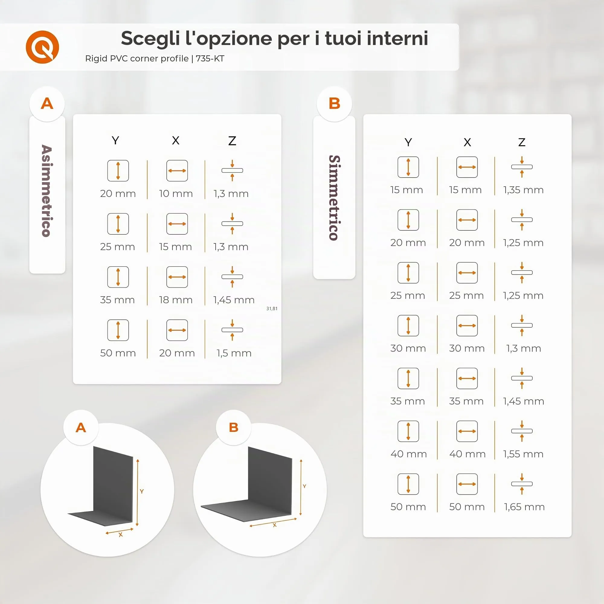 Quest Paraspigoli PVC 50x50 mm - Beige, 200 cm - immagine 2