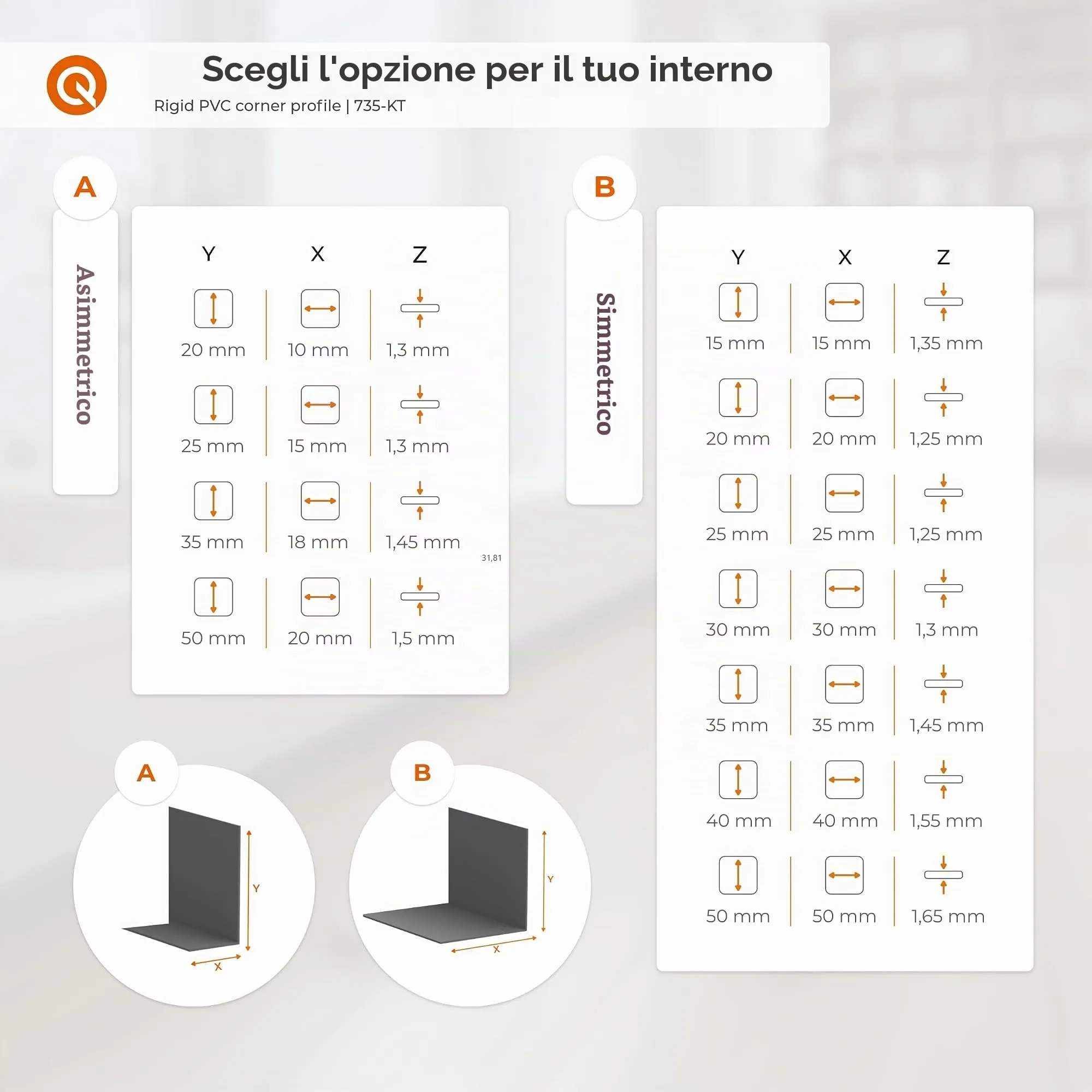 Quest Paraspigoli in PVC 35x35 mm - Oro, 200 cm - immagine 2