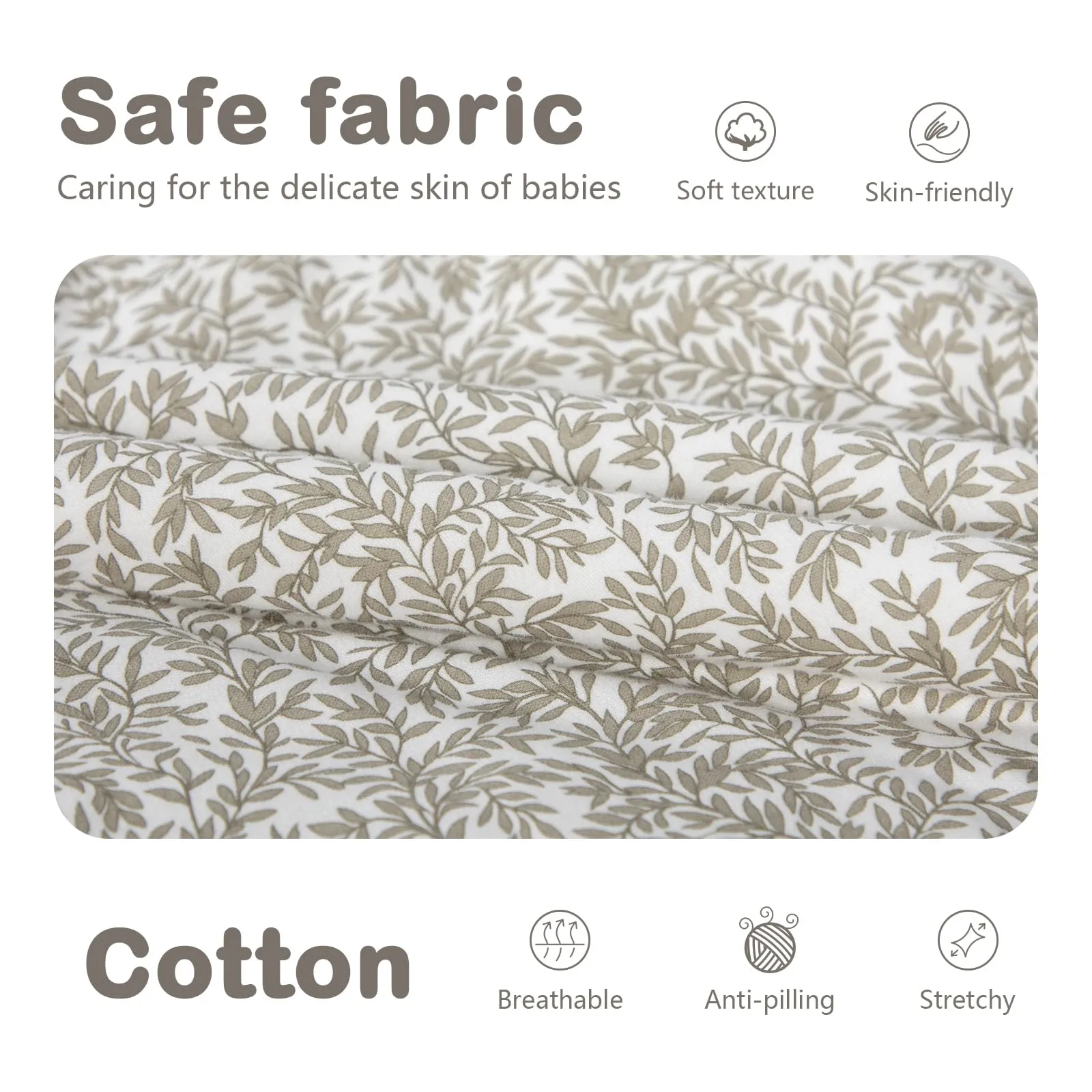 Mosebears Sacco Nanna con Gambe 2.5 Tog per Bambino, Foderato Invernale con Maniche Staccabili, Cotone, Leaf - immagine 9
