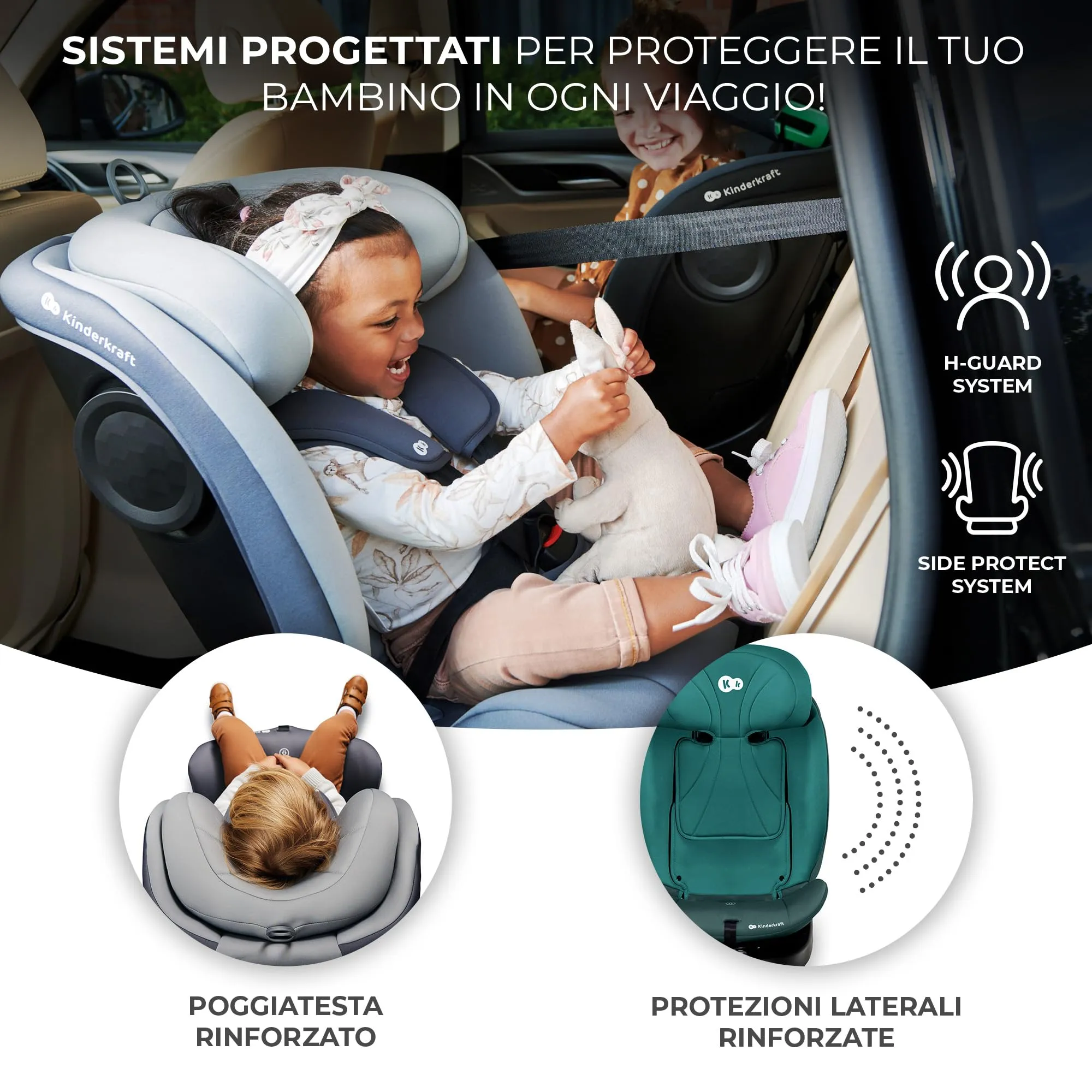 Kinderkraft I-Grow Seggiolino Auto 40-150 cm ISOFIX 360° Verde - immagine 7