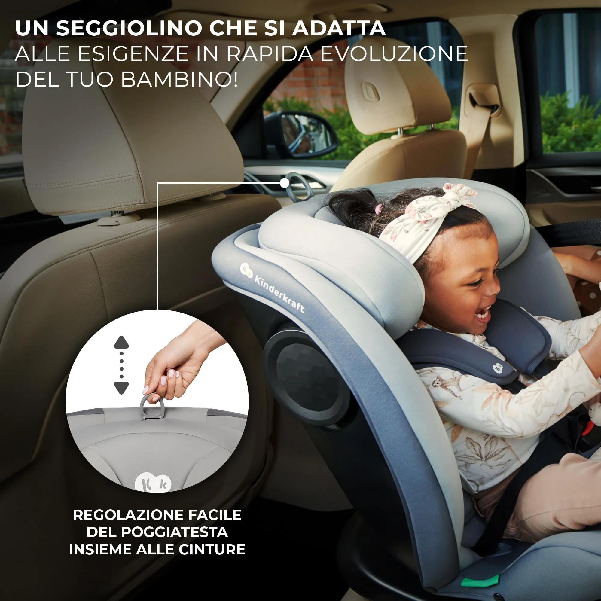 Kinderkraft I-Grow Seggiolino Auto 40-150 cm ISOFIX 360° Verde - immagine 10