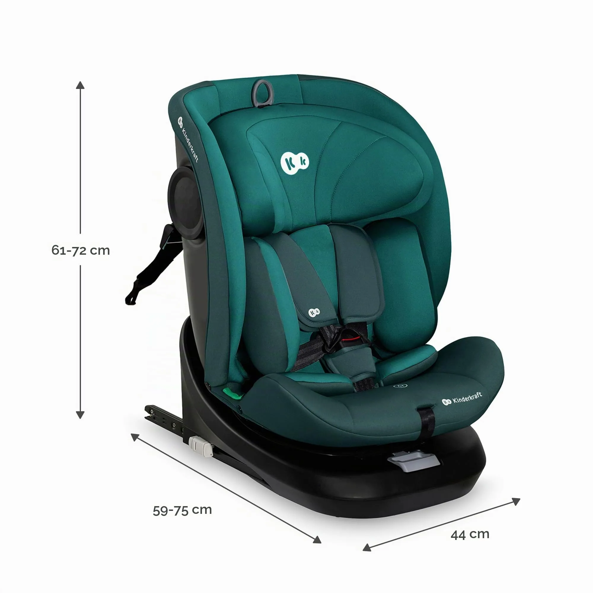 Kinderkraft I-Grow Seggiolino Auto 40-150 cm ISOFIX 360° Verde - immagine 12