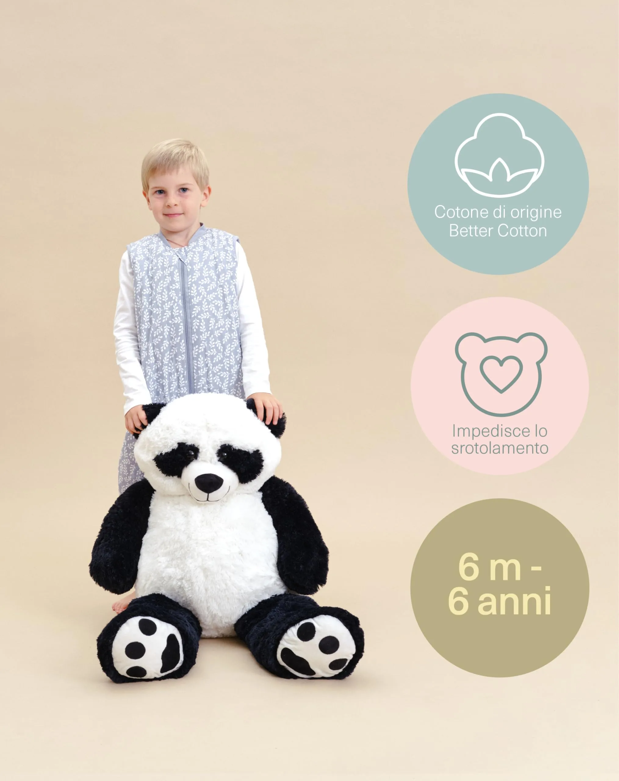 molis & co Sacco Nanna con Piedini Invernale 2.5 TOG, 100% Cotone Oeko-Tex 100, Blue Garden (3-6 Mesi) - immagine 5