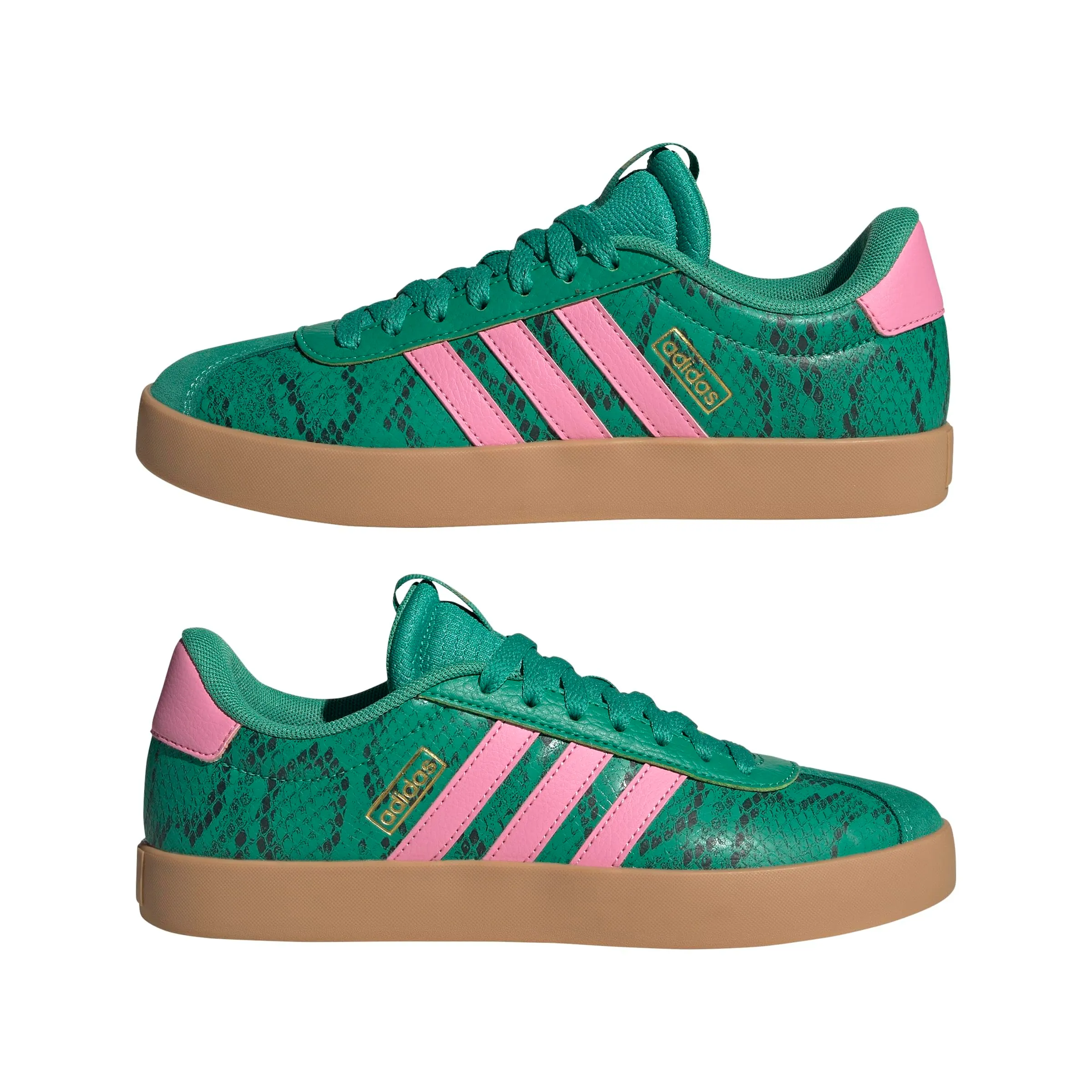 Adidas VL Court 3.0 Shoes, Court Green/Bliss Pink/Gold Met., 38 2/3 EU - immagine 8