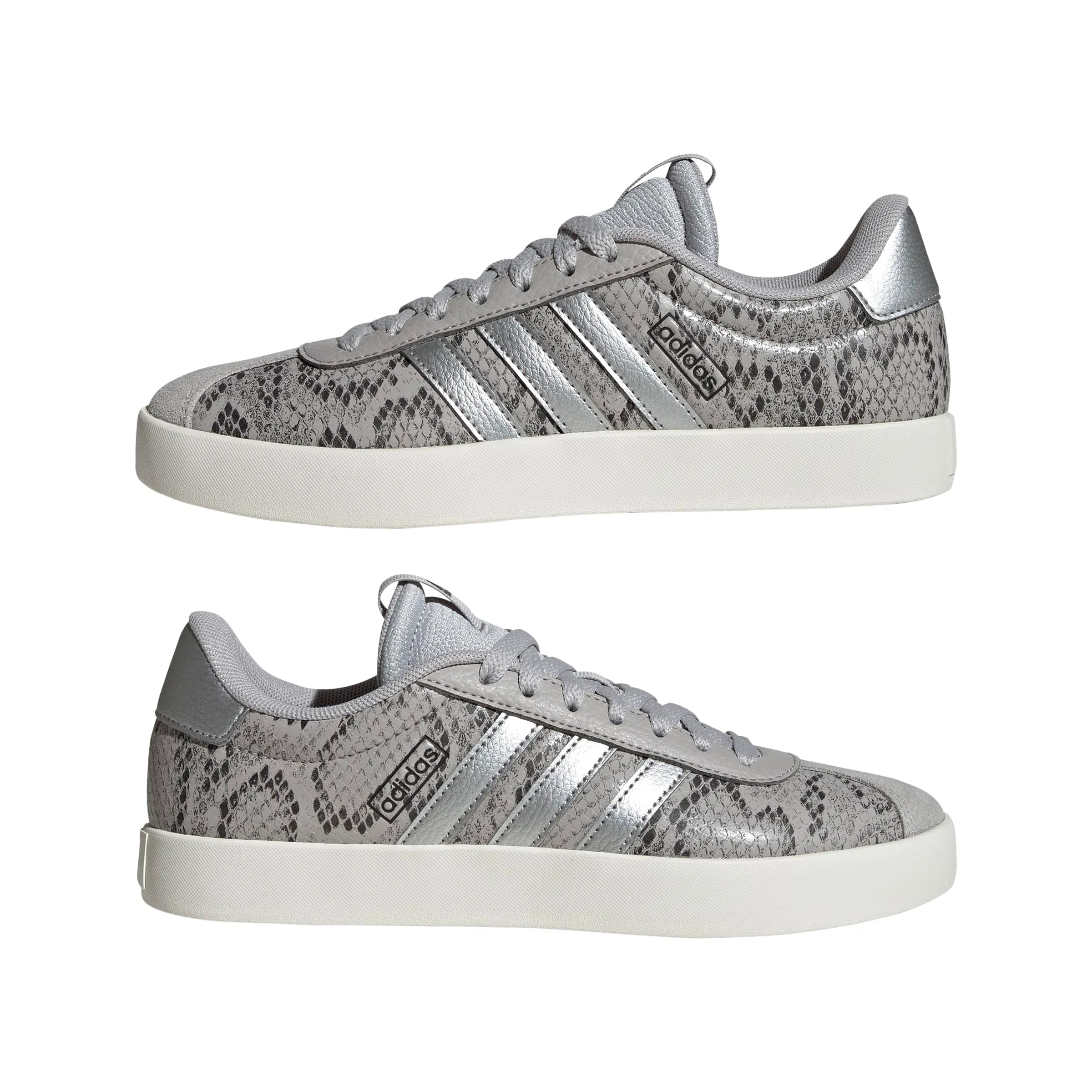 Adidas VL Court 3.0 Women's Shoes, Grey Two/Silver Met./Off White, 38 2/3 EU - immagine 8