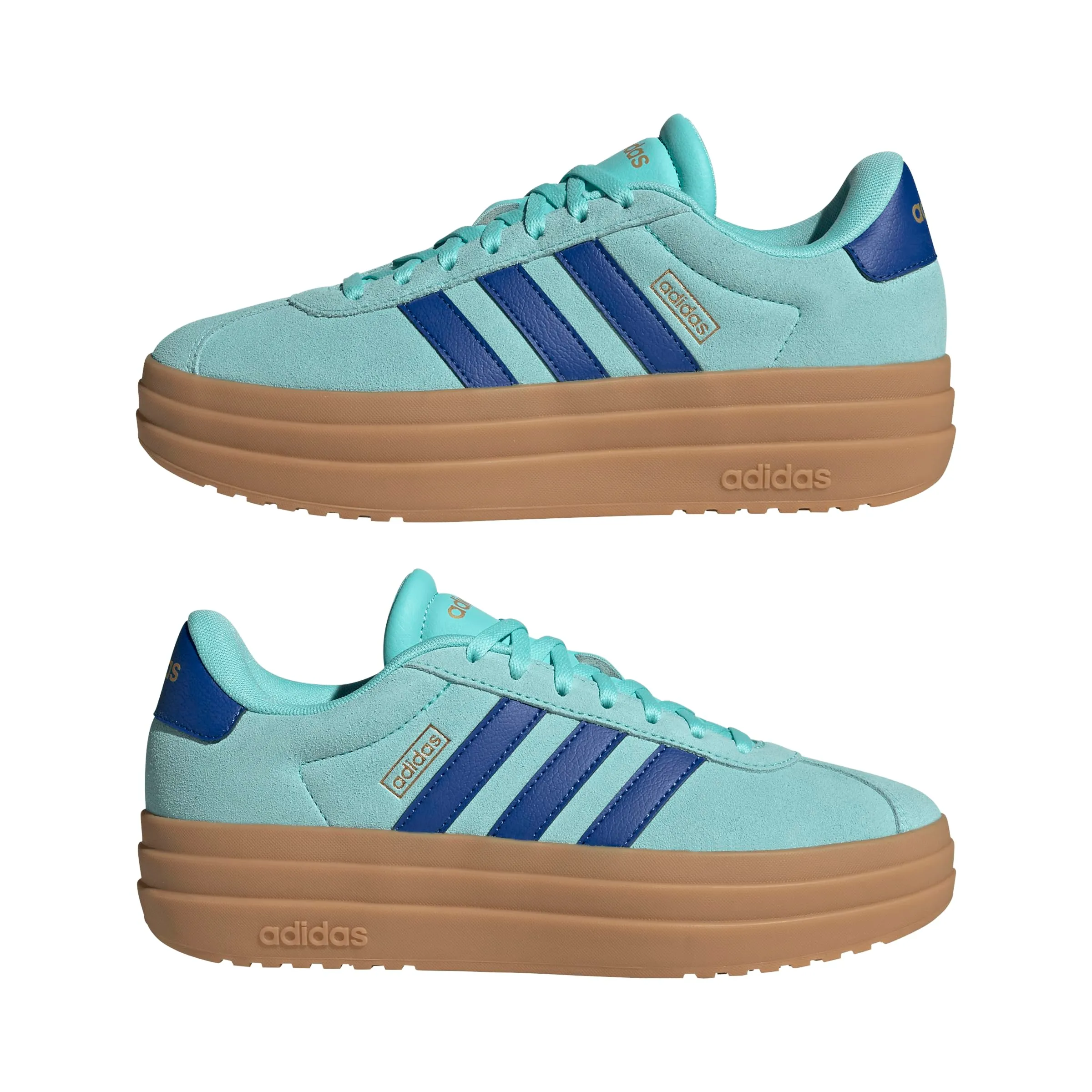 adidas VL Court Bold Shoes, Flash Aqua/Royal Blue/Gold Metallic, 40 2/3 EU - immagine 7