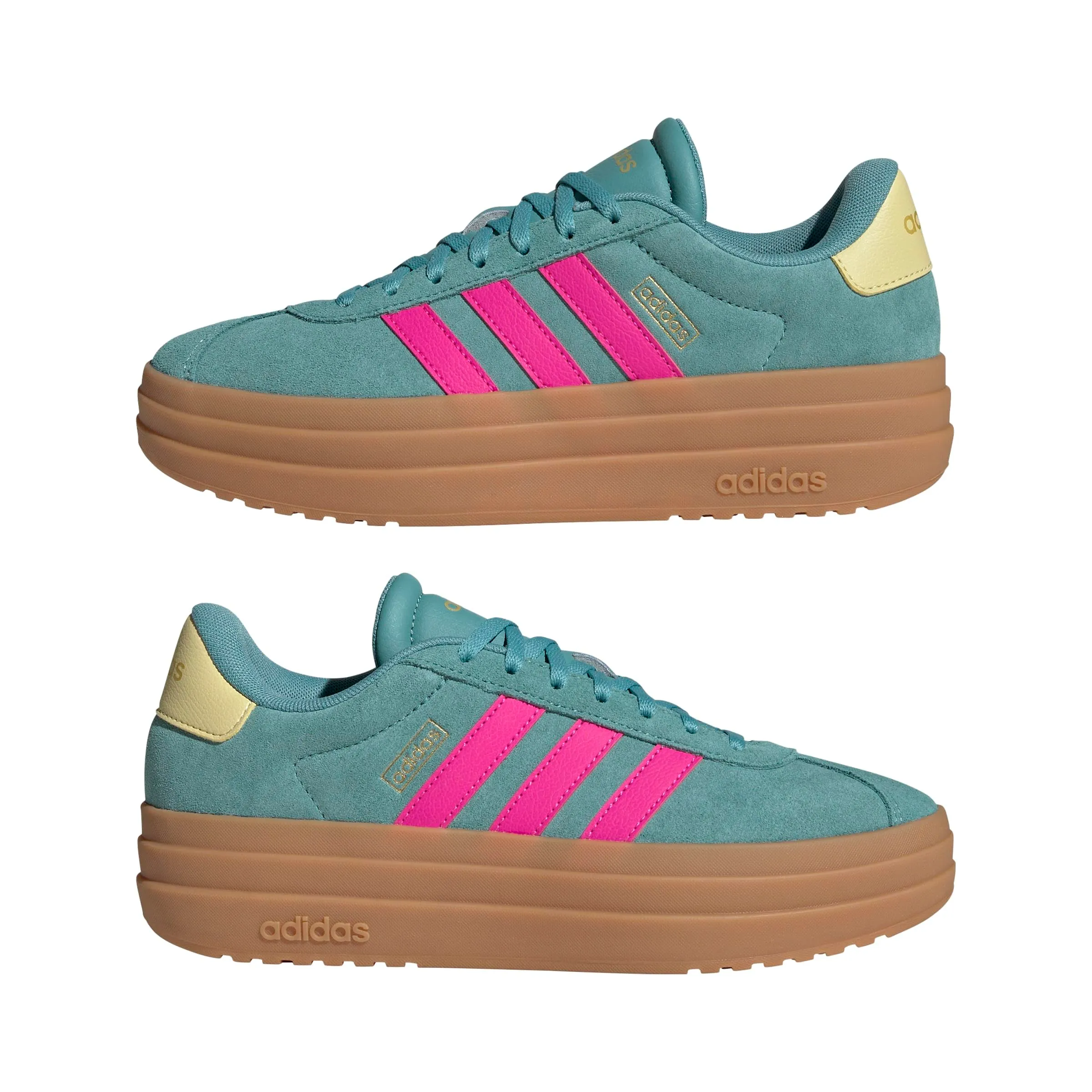 Adidas VL Court Bold Shoes, Powder Teal/Shock Pink/Powder Yellow, 41 1/3 EU - immagine 6