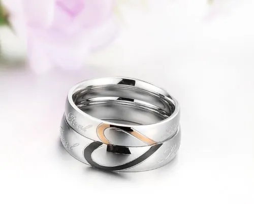 JewelryWe Coppia Anello Rotondo da Uomo in Acciaio Inossidabile - immagine 3
