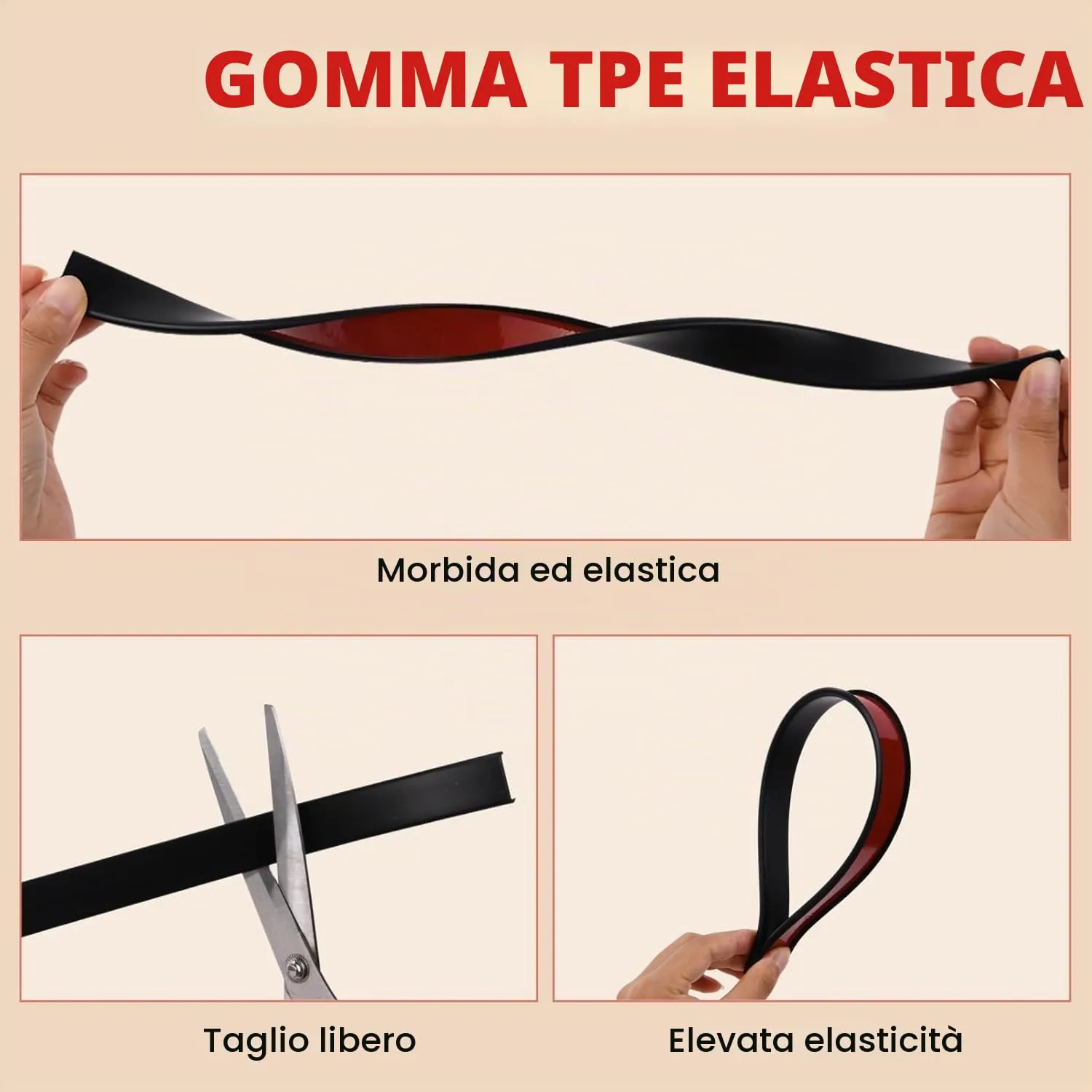 Flintronic Bordatura Autoadesiva a Forma di U, 10m x 18mm, Nero - immagine 4
