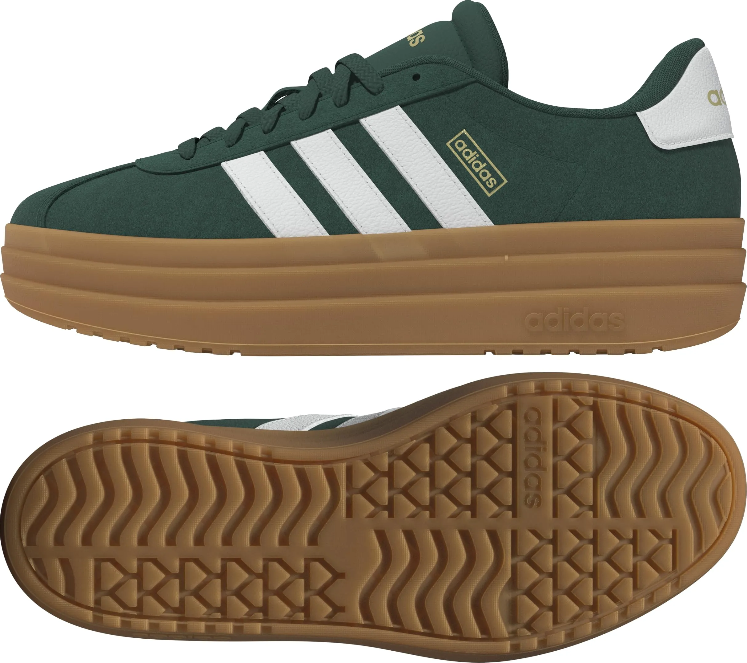 adidas VL Court Bold Shoes, Collegiate Green/Cloud White/Gold Metallic, 38 EU - immagine 9